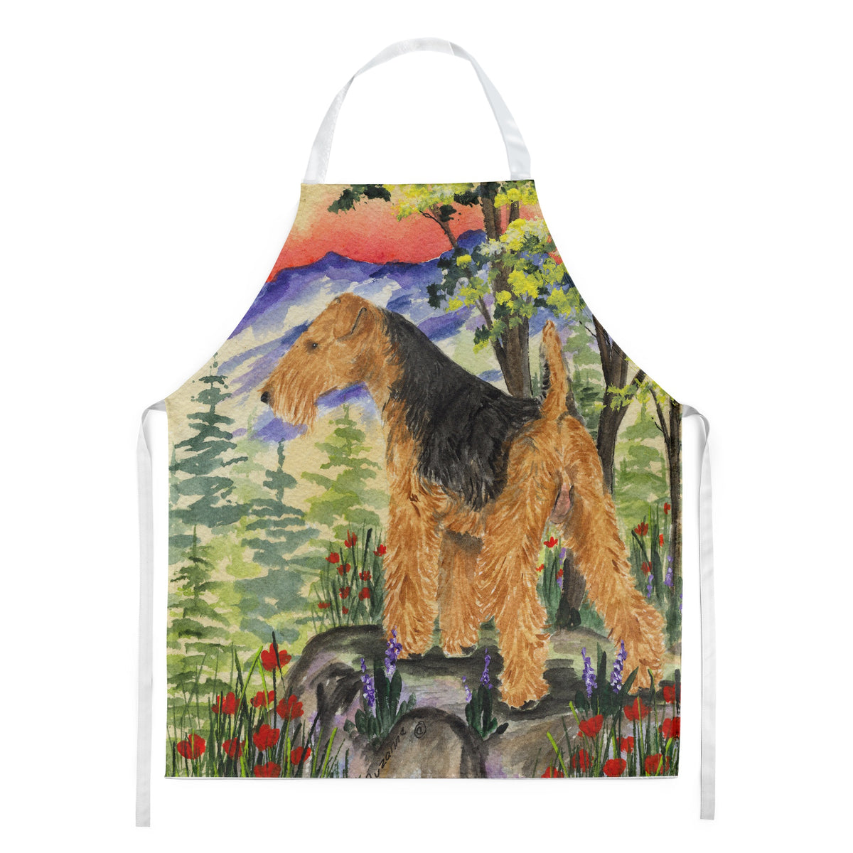 Caroline'S Treasures Ss8228Apron Welsh Terrier Apron, Large, Multicolor