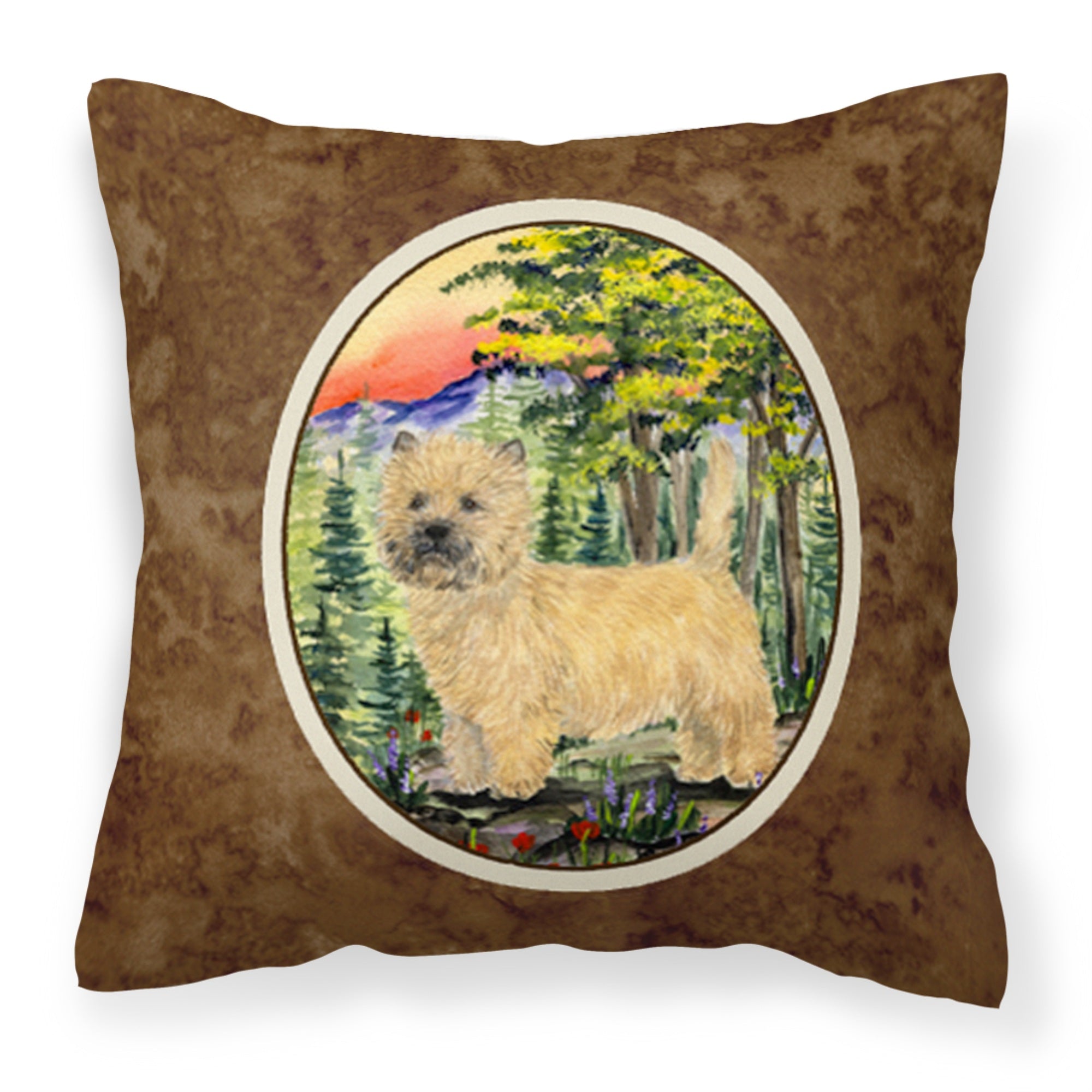 Caroline'S Treasures Ss8229Pw1414 Cairn Terrier Decorative Canvas Fabric Pillow, Large, Multicolor
