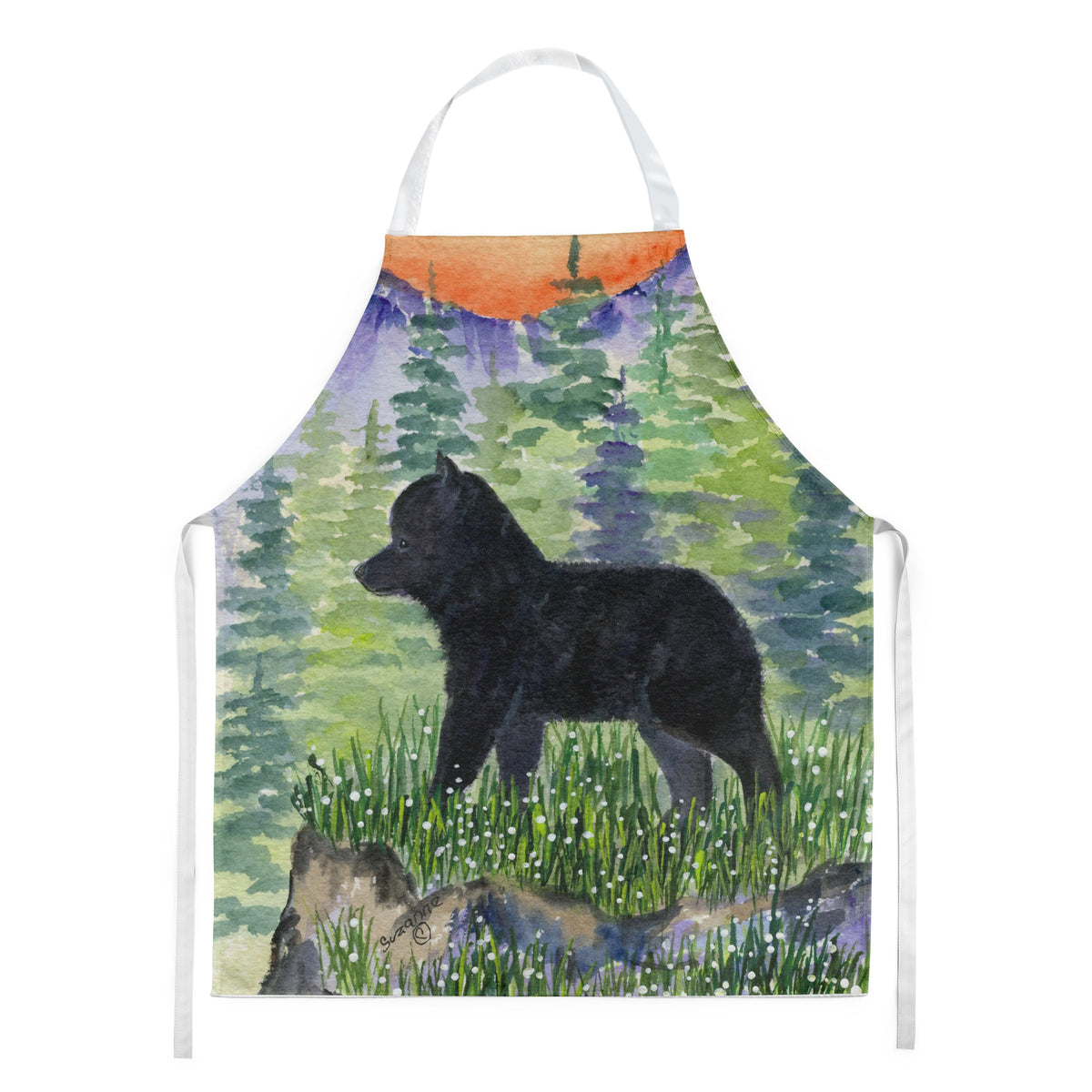 Caroline'S Treasures Ss8231Apron Schipperke Apron, Large, Multicolor