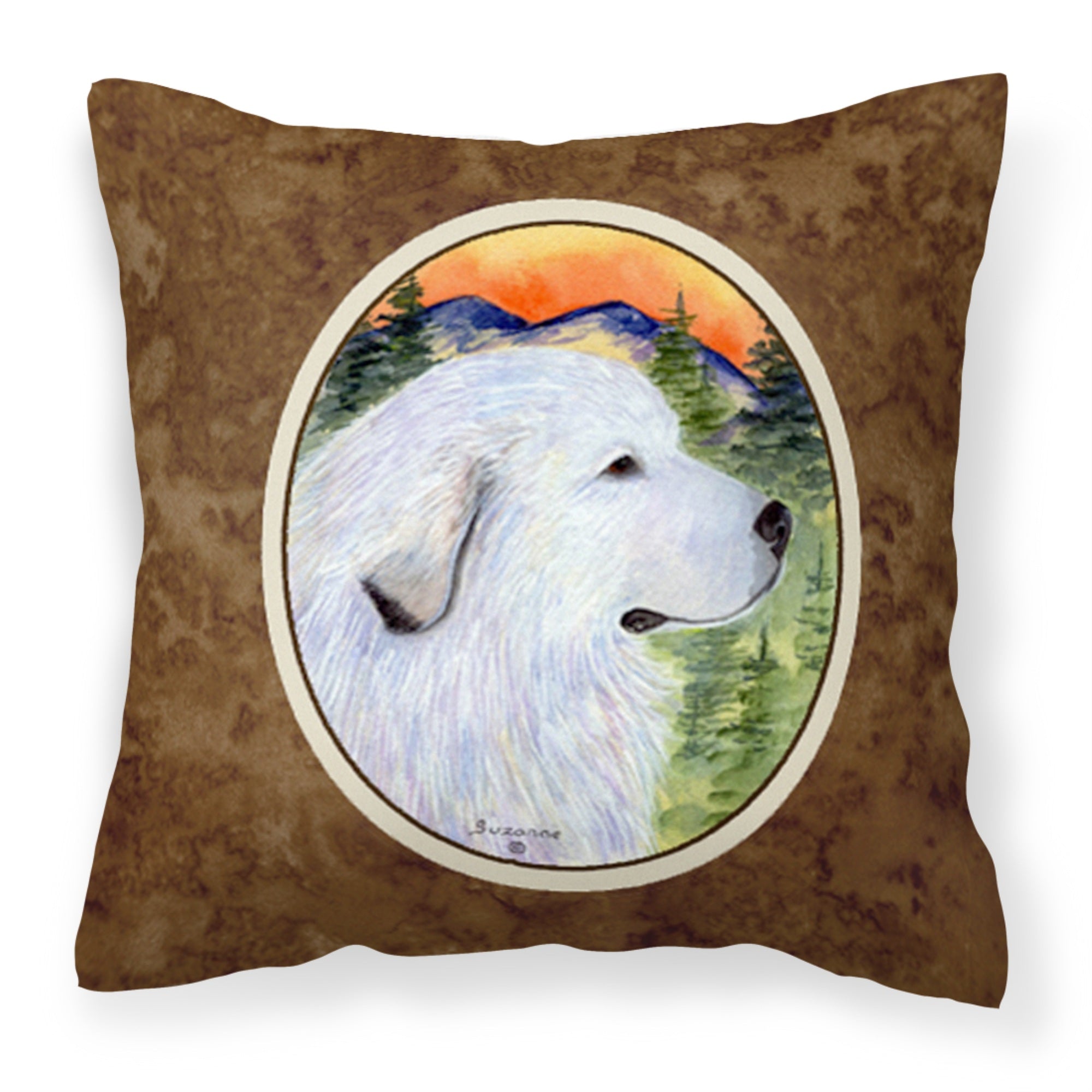 Caroline'S Treasures Ss8236Pw1414 Great Pyrenees Decorative Canvas Fabric Pillow, Large, Multicolor