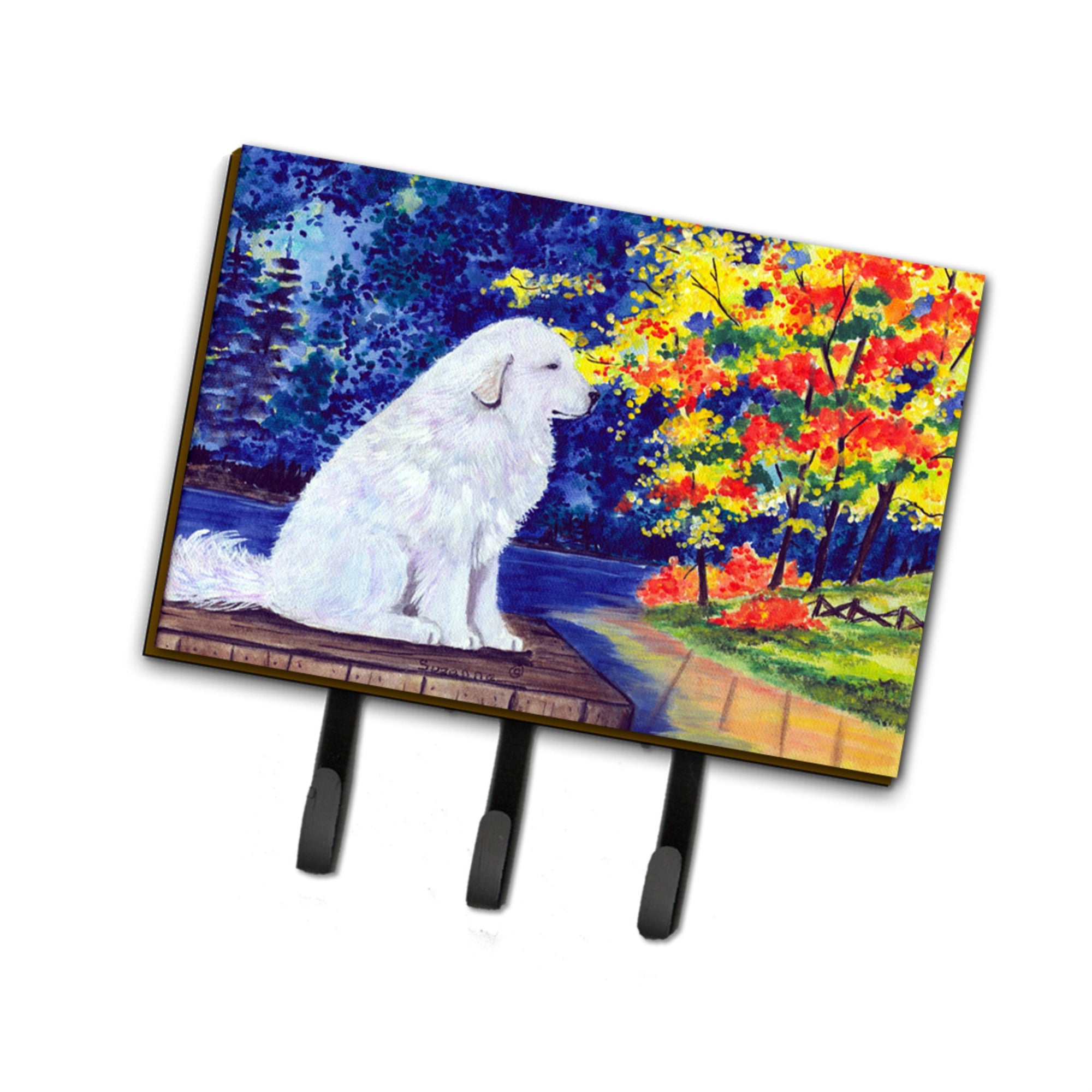 Caroline'S Treasures Ss8240Th68 Great Pyrenees Leash Holder Or Key Hook, Large, Multicolor