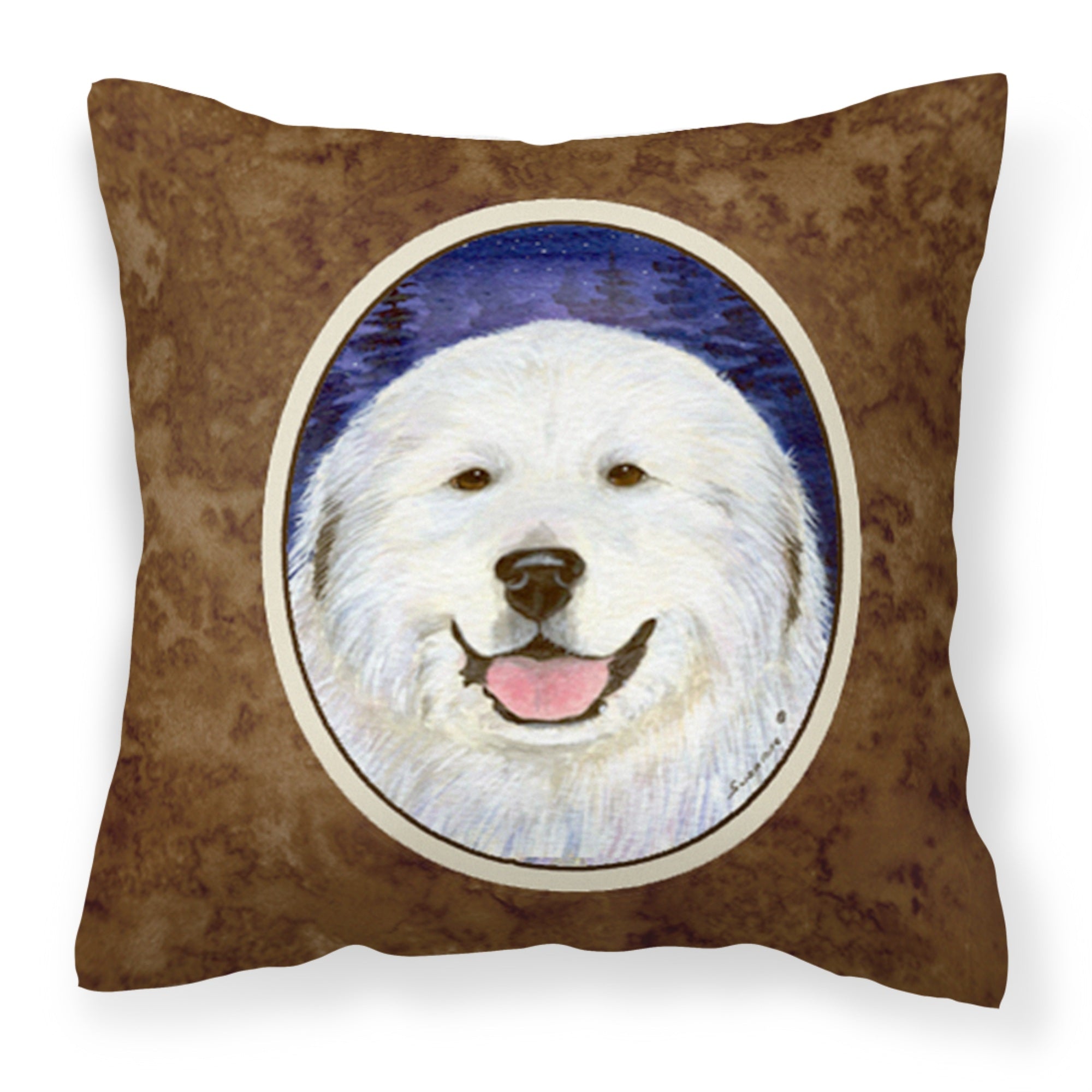 Caroline'S Treasures Ss8242Pw1414 Great Pyrenees Decorative Canvas Fabric Pillow, Large, Multicolor