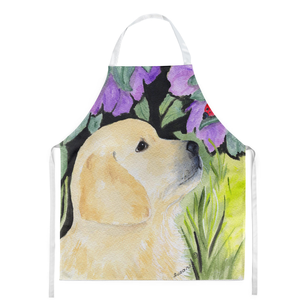 Caroline'S Treasures Ss8245Apron Golden Retriever Apron, Large, Multicolor