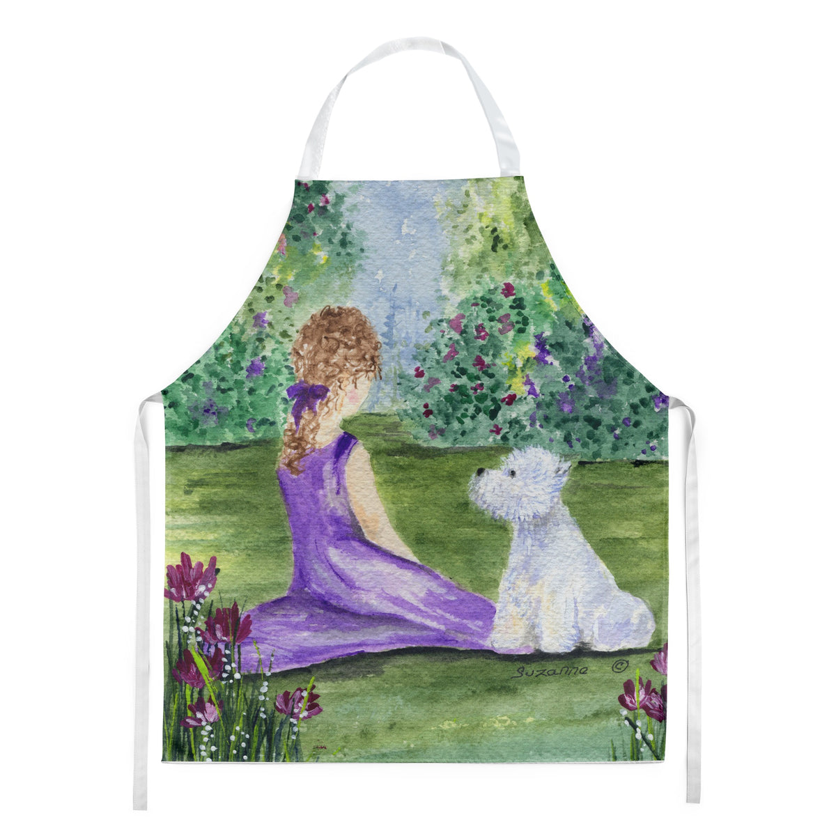 Caroline'S Treasures Ss8246Apron Westie Apron, Large, Multicolor