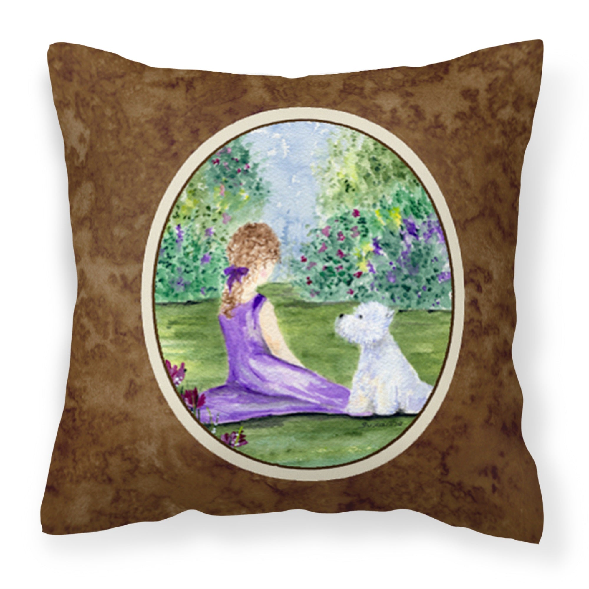 Caroline'S Treasures Ss8246Pw1414 Westie Decorative Canvas Fabric Pillow, Large, Multicolor