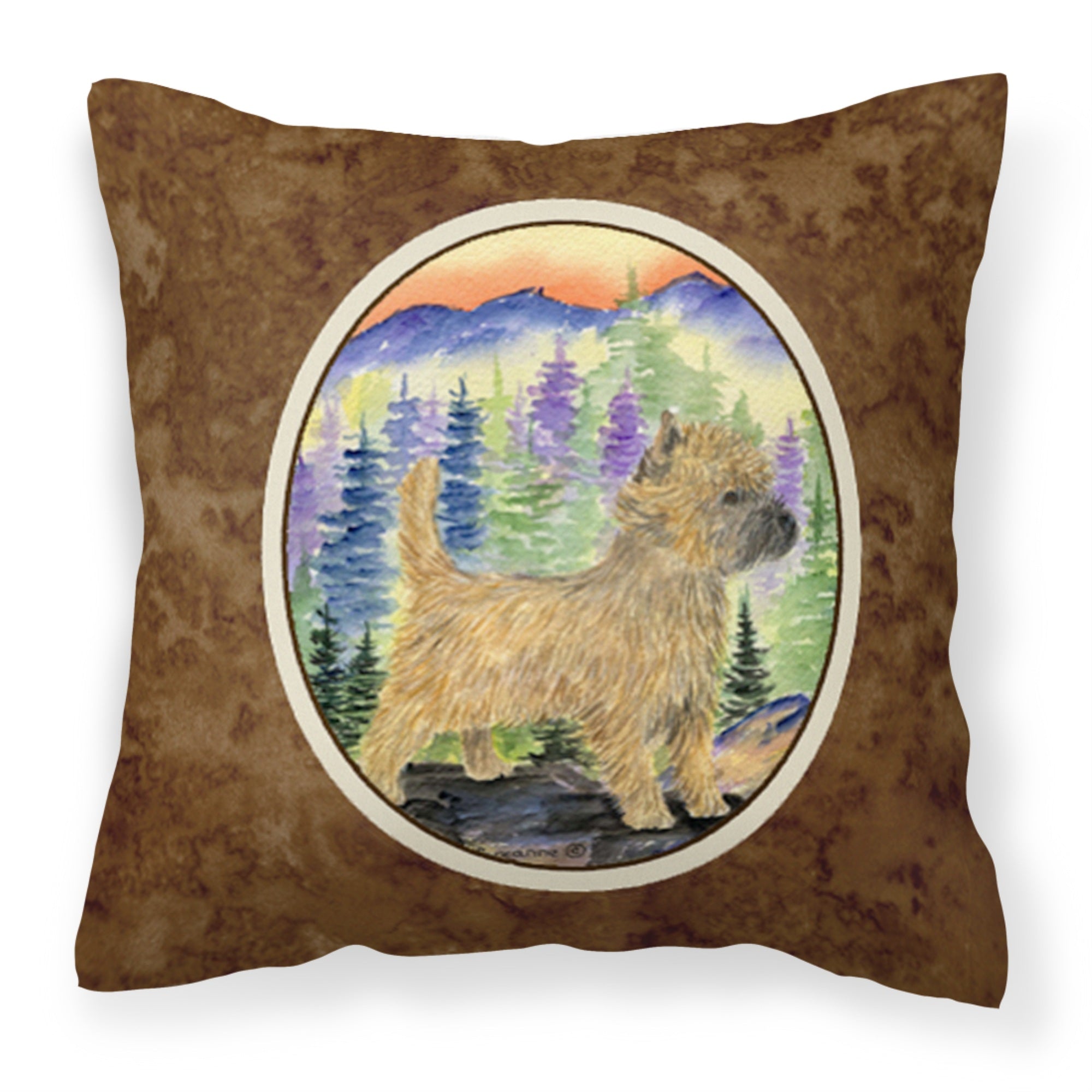 Caroline'S Treasures Ss8255Pw1414 Cairn Terrier Decorative Canvas Fabric Pillow, Large, Multicolor