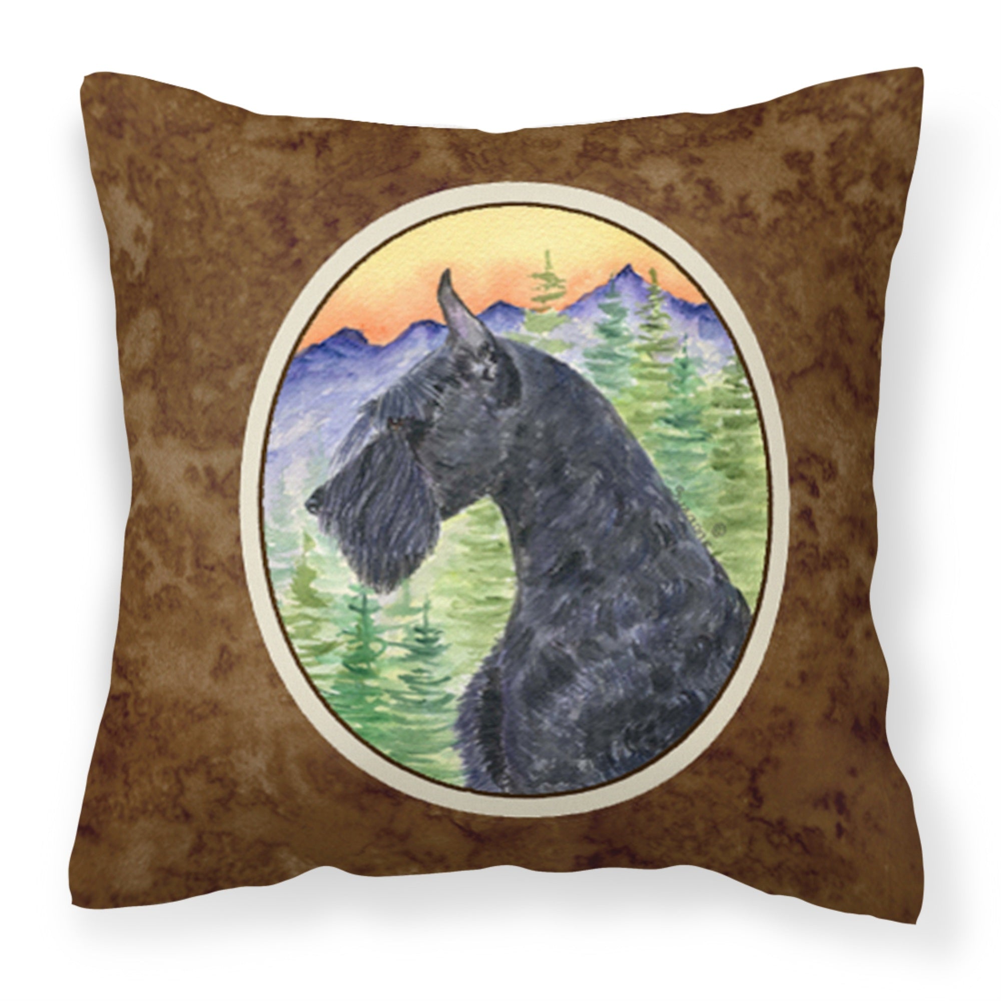 Caroline'S Treasures Ss8256Pw1414 Schnauzer Decorative Canvas Fabric Pillow, Large, Multicolor