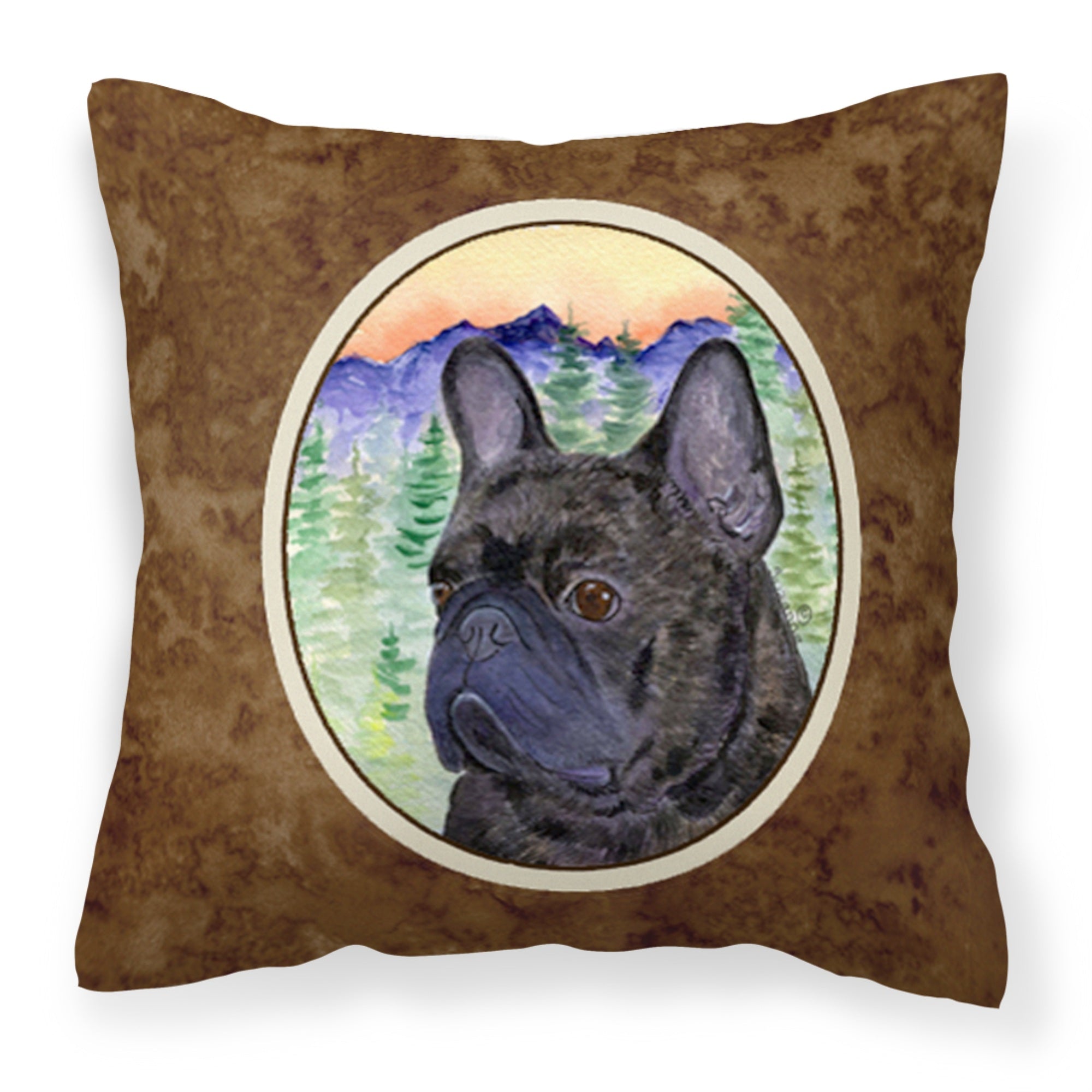 Caroline'S Treasures Ss8257Pw1414 French Bulldog Decorative Canvas Fabric Pillow, Large, Multicolor