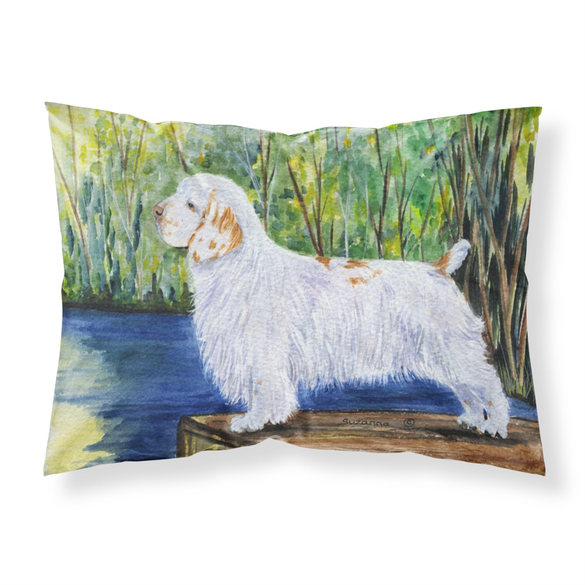 Caroline'S Treasures Ss8261Pillowcase Clumber Spaniel Moisture Wicking Fabric Standard Pillowcase, Large, Multicolor