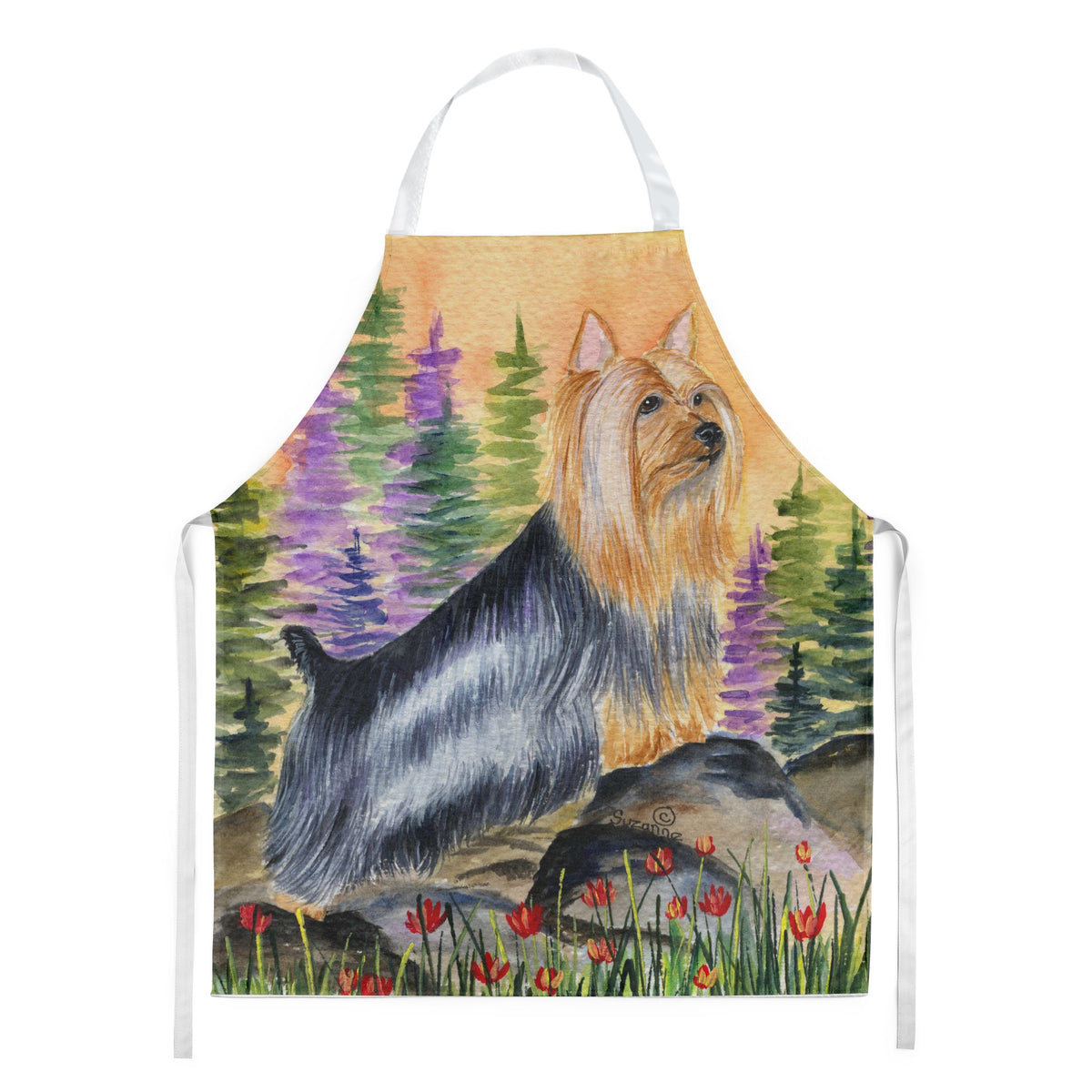 Caroline'S Treasures Ss8262Apron Silky Terrier Apron, Large, Multicolor