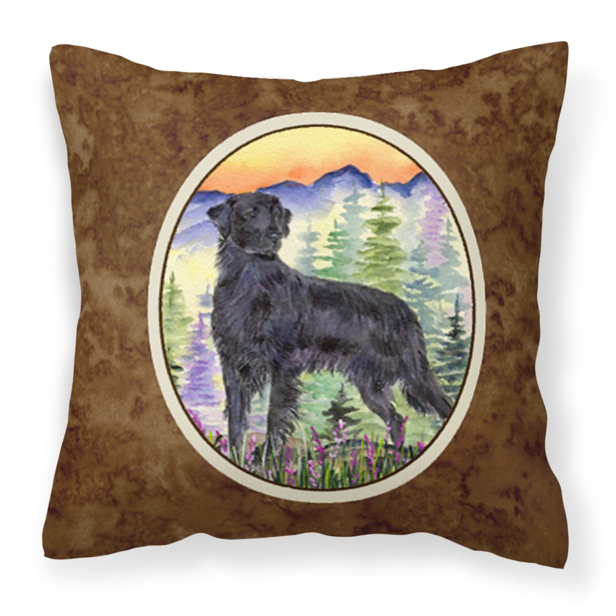 Caroline'S Treasures Ss8263Pw1414 Flat Coated Retriever Decorative Canvas Fabric Pillow, Large, Multicolor