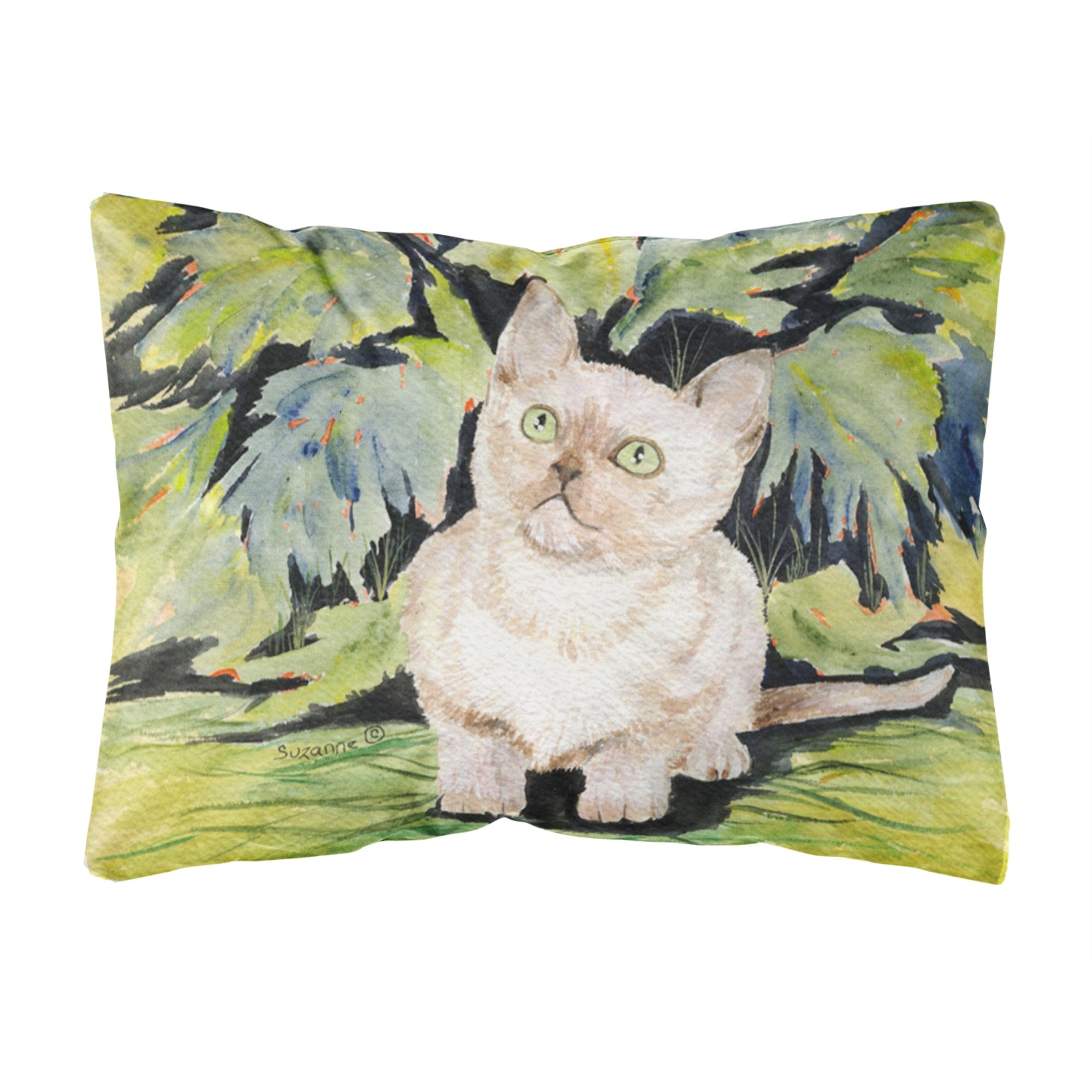 Caroline'S Treasures Ss8265Pw1216 Cat - Burmese Decorative Canvas Fabric Pillow, Large, Multicolor