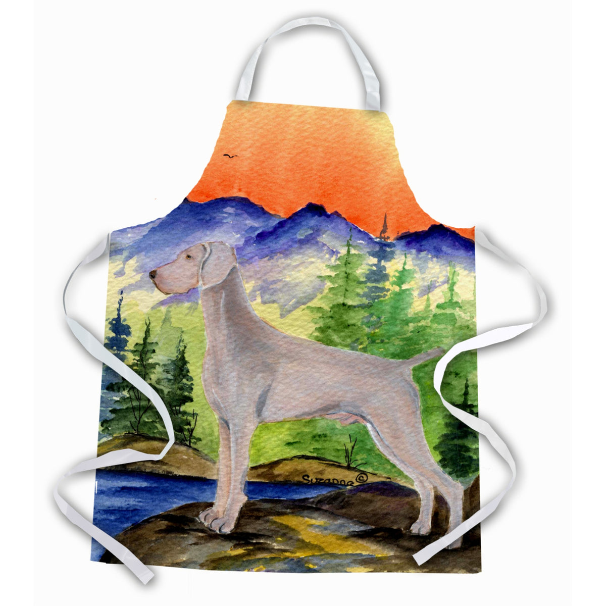 Caroline'S Treasures Ss8267Apron Weimaraner Apron, Large, Multicolor