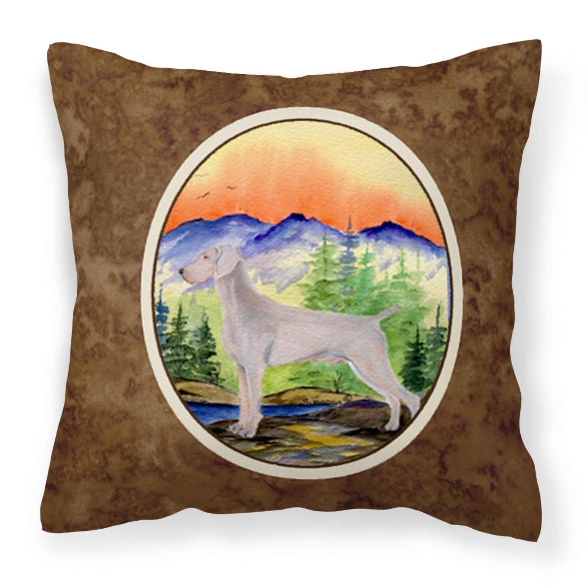Caroline'S Treasures Ss8267Pw1414 Weimaraner Decorative Canvas Fabric Pillow, Large, Multicolor