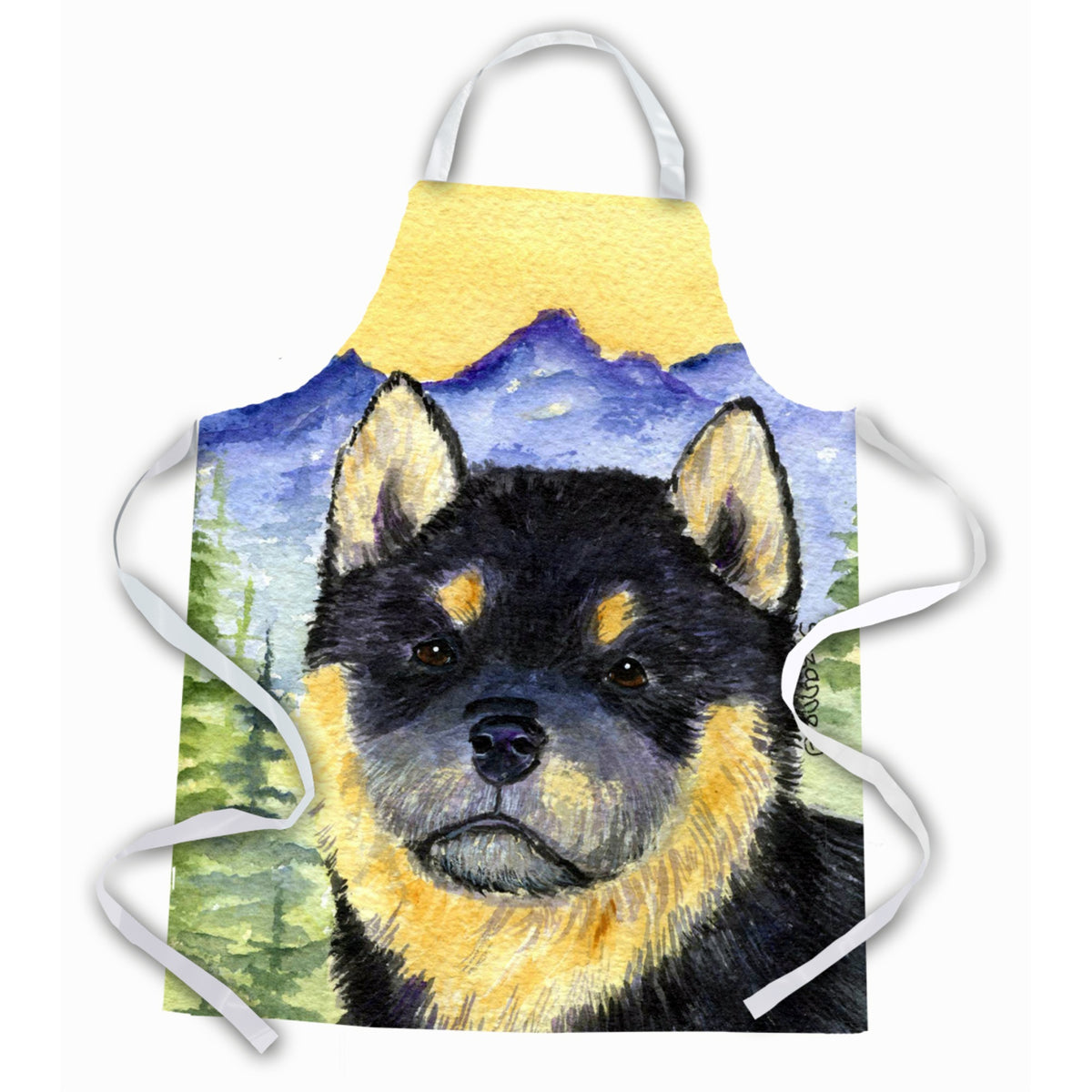 Caroline'S Treasures Ss8274Apron Shiba Inu Apron, Large, Multicolor