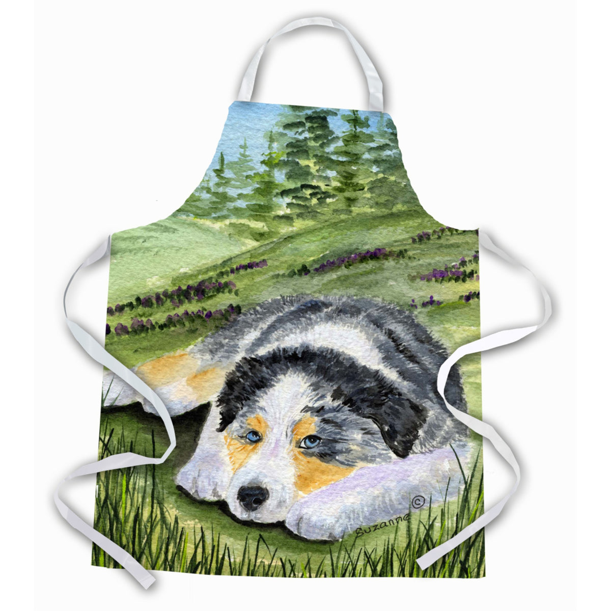 Caroline'S Treasures Ss8283Apron Australian Shepherd Apron, Large, Multicolor
