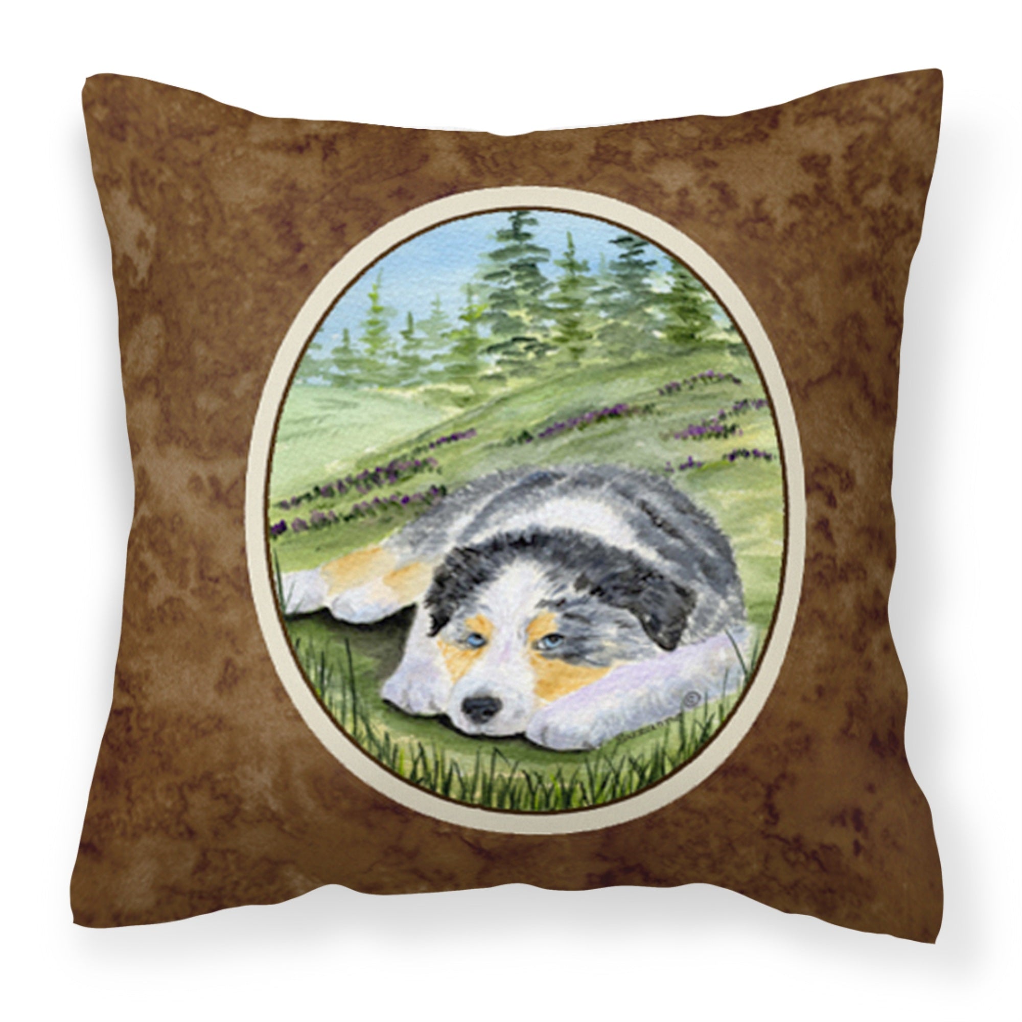 Caroline'S Treasures Ss8283Pw1414 Australian Shepherd Decorative Canvas Fabric Pillow, Large, Multicolor
