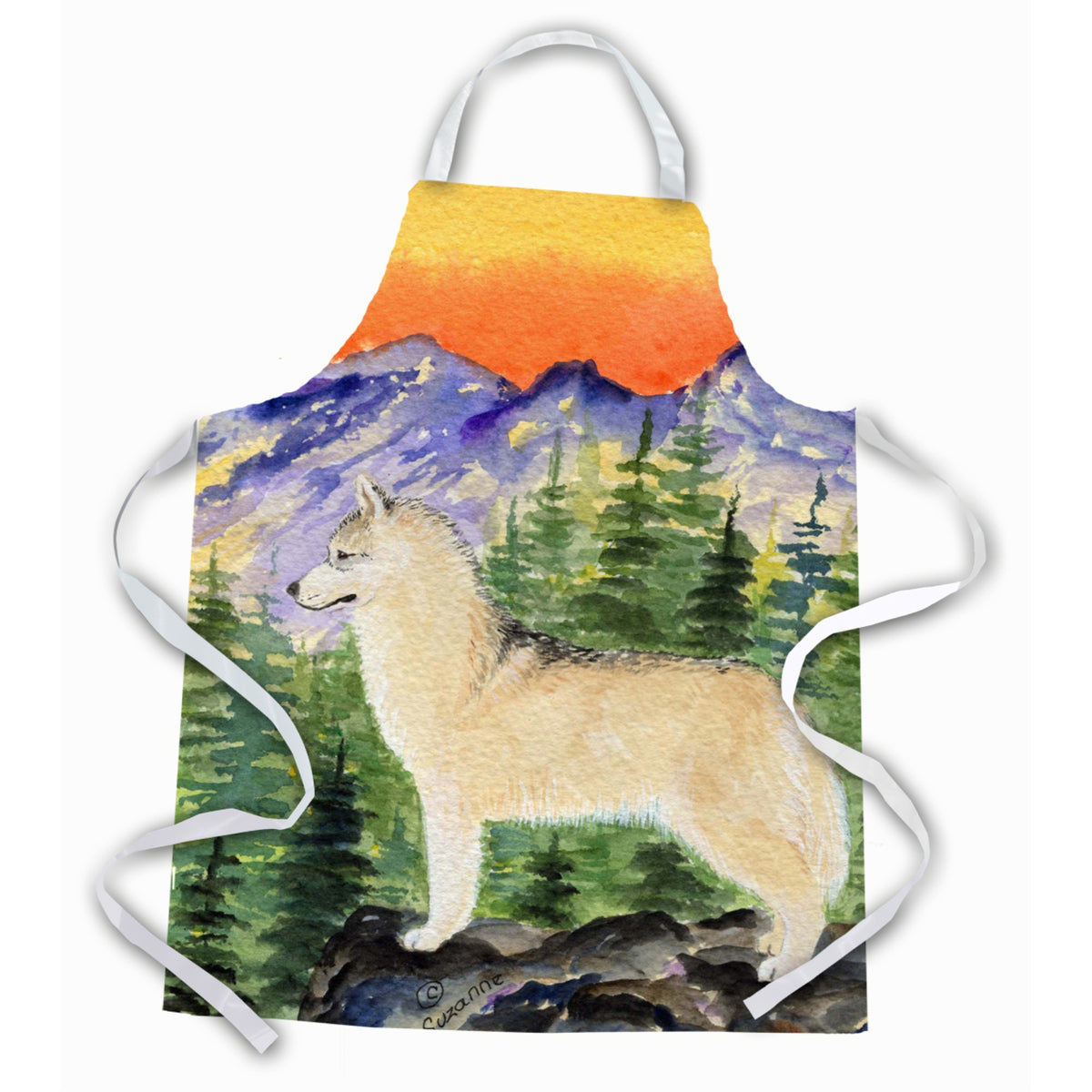 Caroline'S Treasures Ss8285Apron Siberian Husky Apron, Large, Multicolor