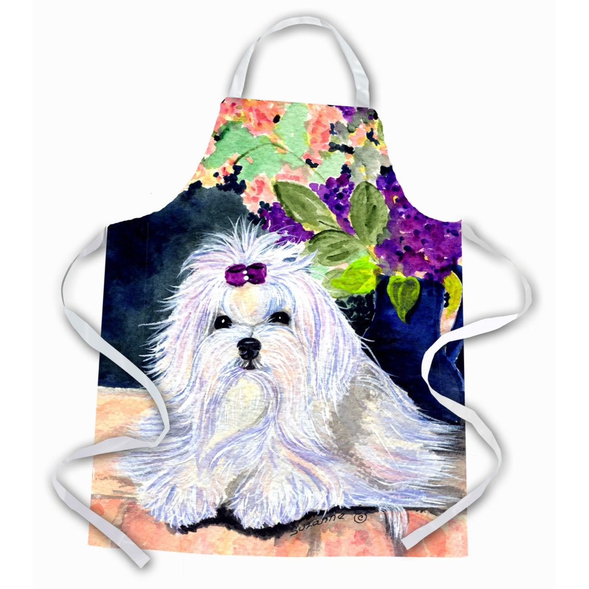 Caroline'S Treasures Ss8287Apron Maltese Apron, Large, Multicolor