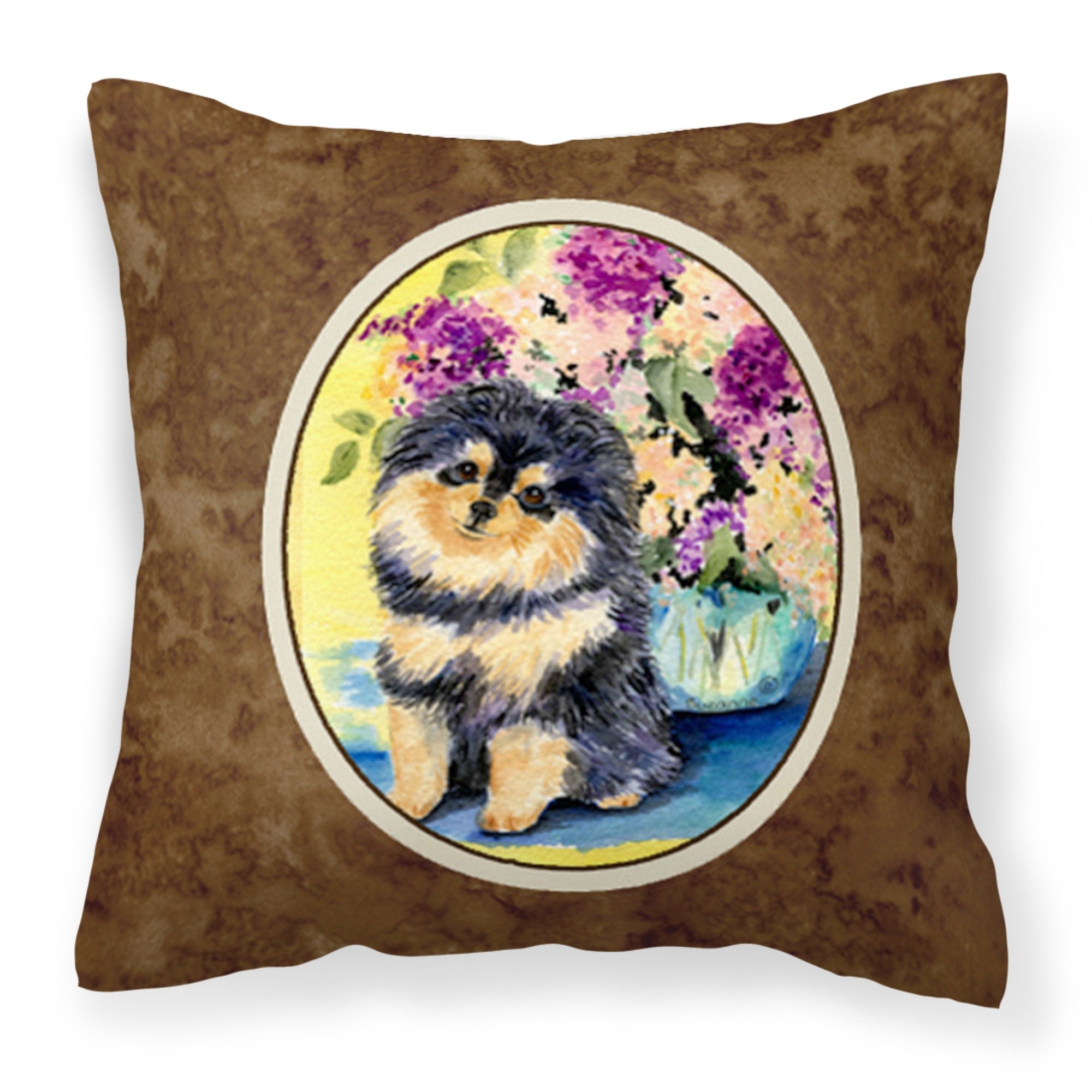 Caroline'S Treasures Ss8290Pw1414 Pomeranian Decorative Canvas Fabric Pillow, Large, Multicolor