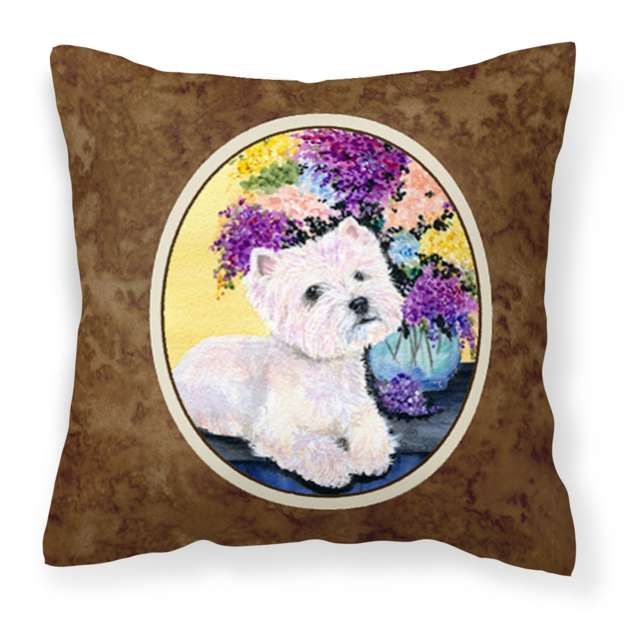 Caroline'S Treasures Ss8291Pw1414 Westie Decorative Canvas Fabric Pillow, Large, Multicolor