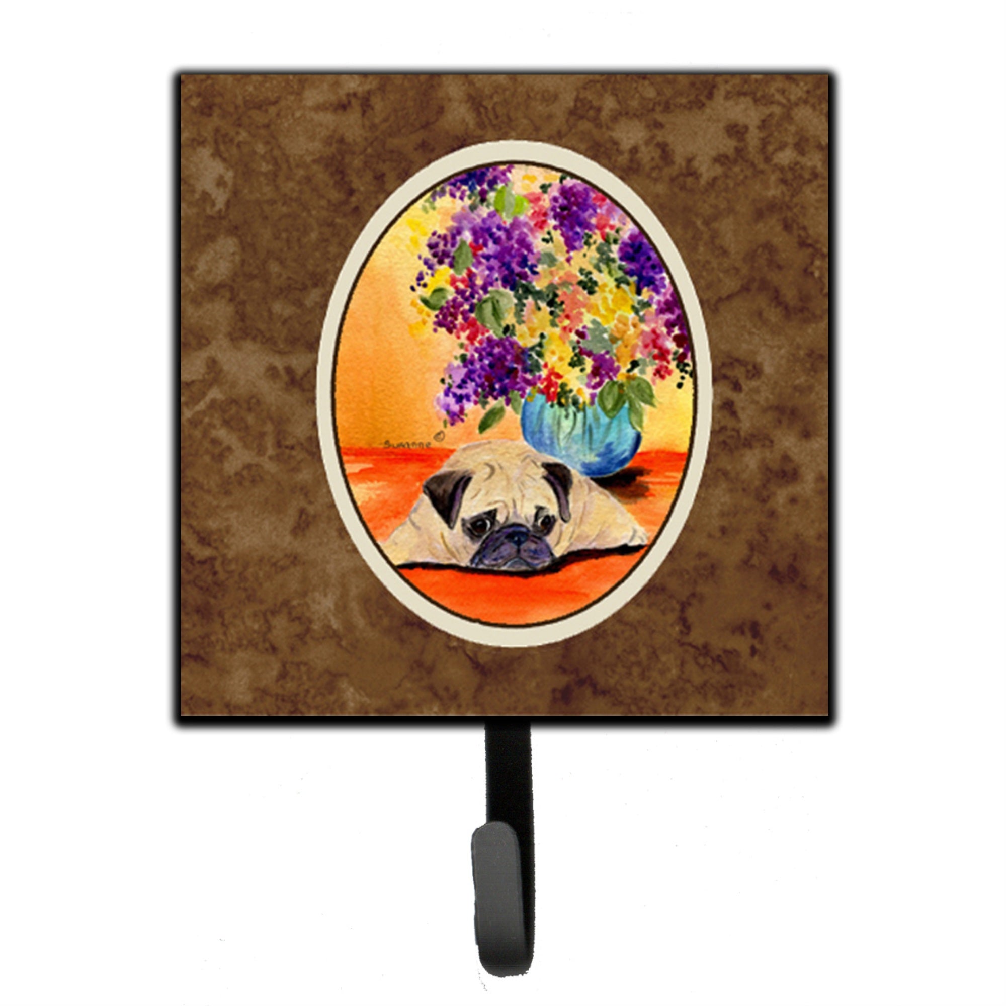 Caroline'S Treasures Ss8294Sh4 Pug Leash Holder Or Key Hook, Small, Multicolor