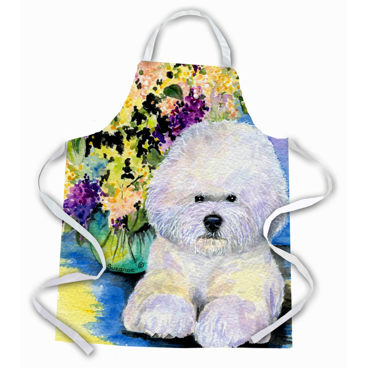 Caroline'S Treasures Ss8295Apron Bichon Frise Apron, Large, Multicolor