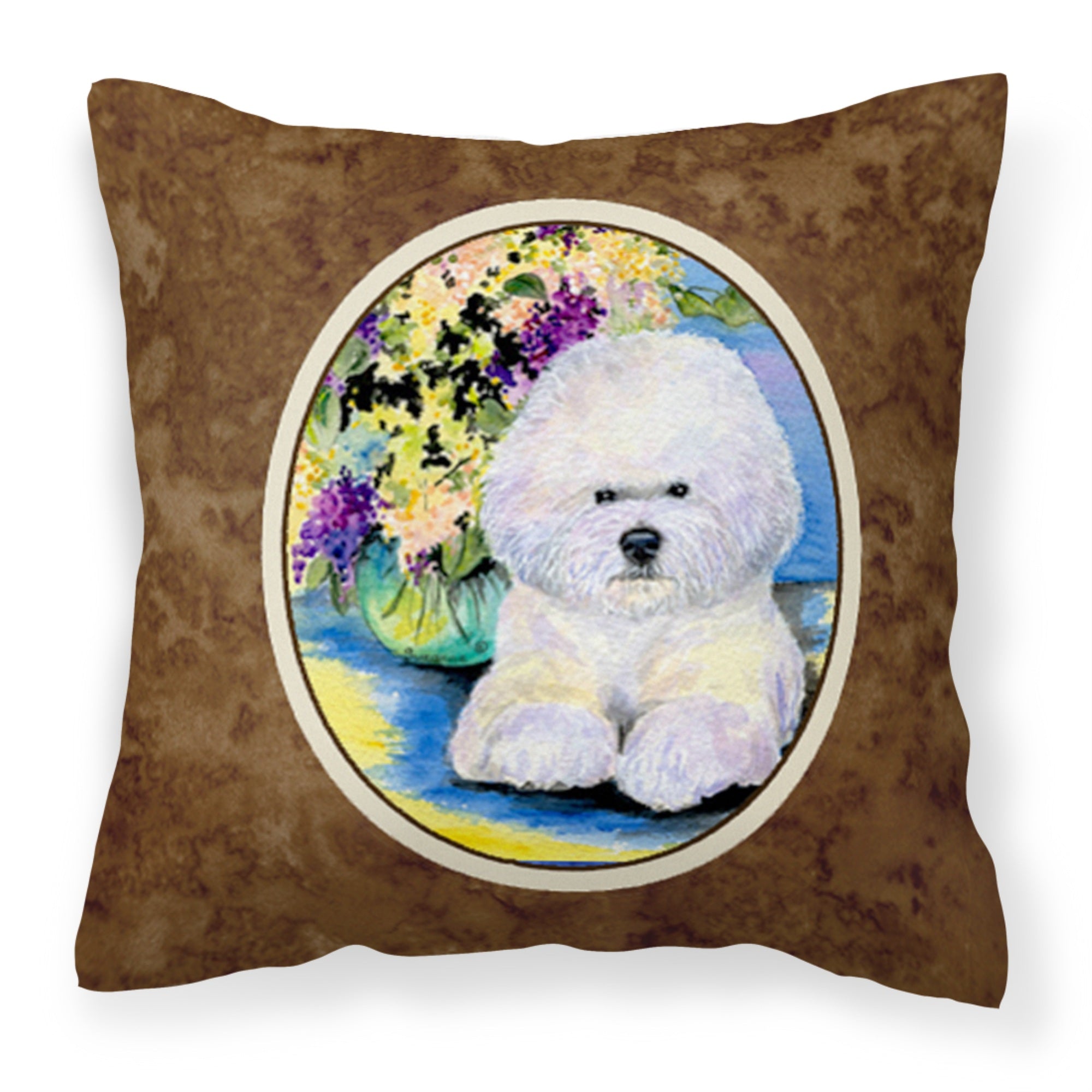 Caroline'S Treasures Ss8295Pw1414 Bichon Frise Decorative Canvas Fabric Pillow, Large, Multicolor