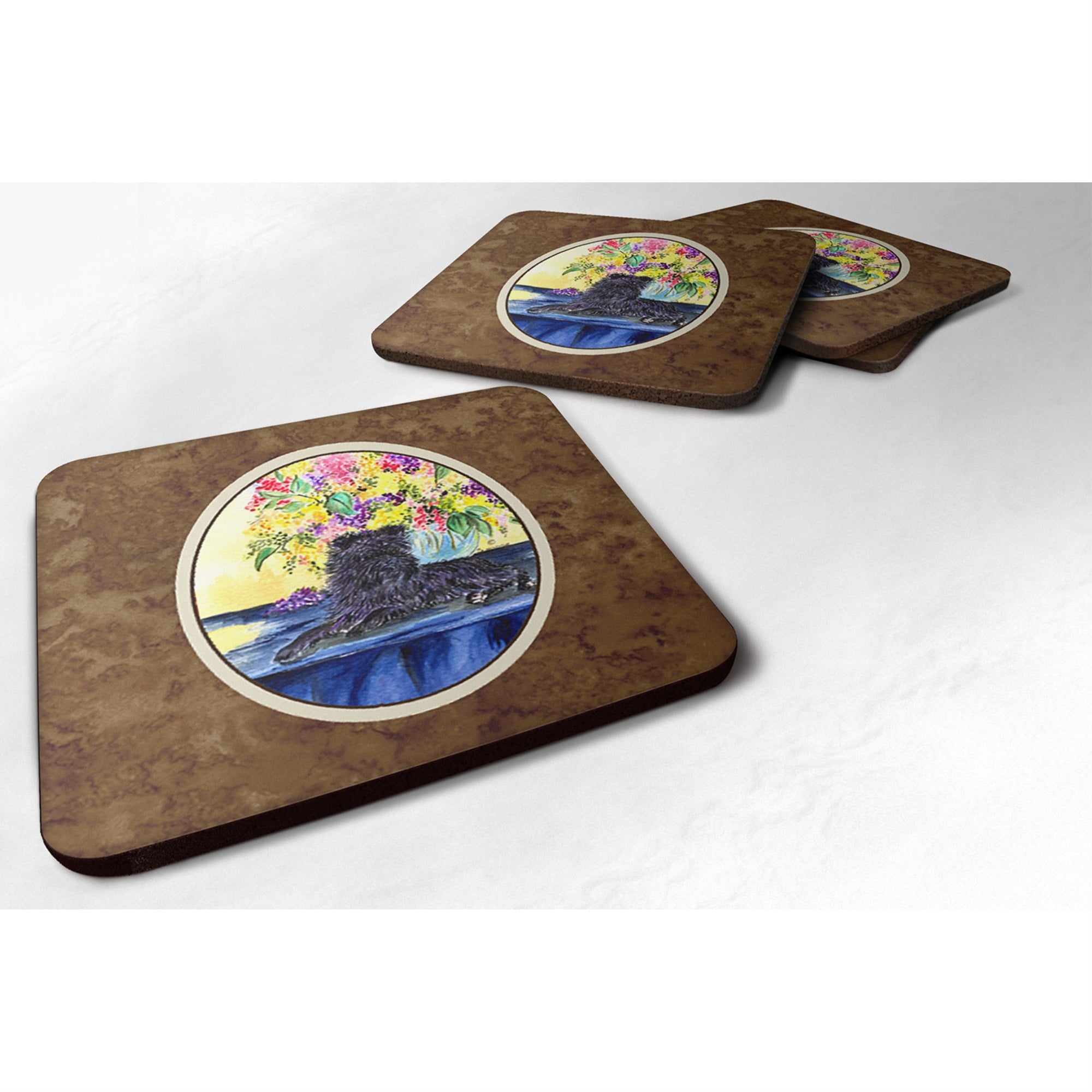 Caroline'S Treasures Ss8296Fc Affenpinscher Foam Coasters (Set Of 4), 3.5 H X 3.5 W, Multicolor