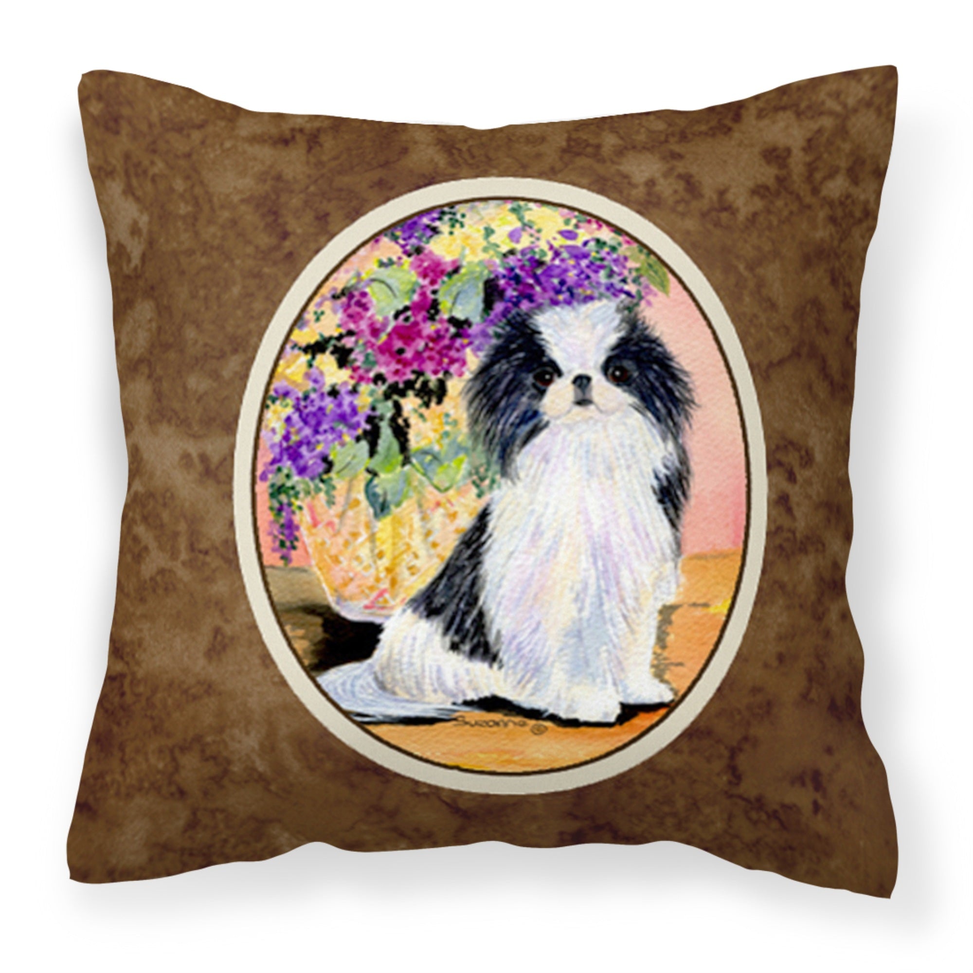 Caroline'S Treasures Ss8299Pw1414 Japanese Chin Decorative Canvas Fabric Pillow, Large, Multicolor