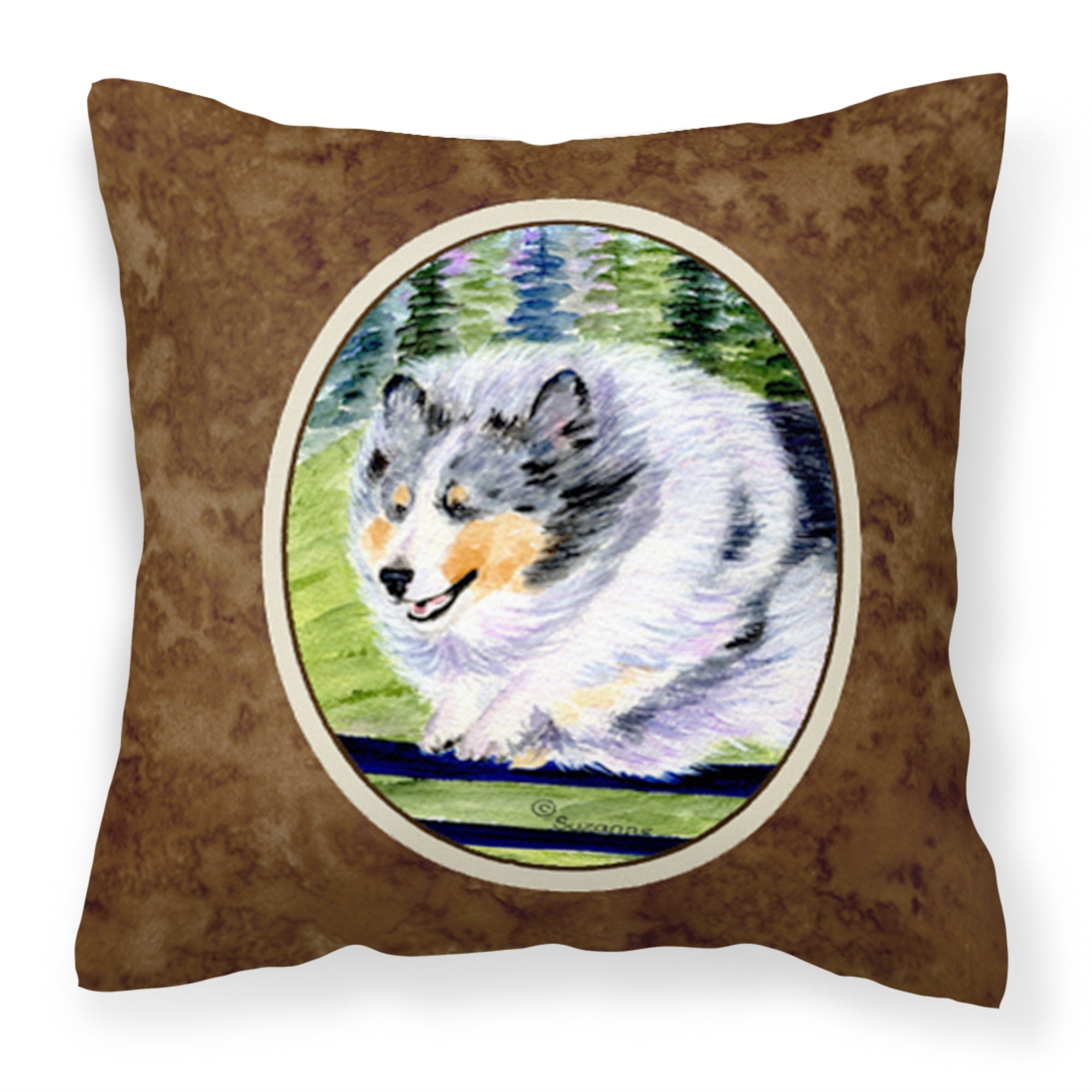 Caroline'S Treasures Ss8305Pw1414 Sheltie Decorative Canvas Fabric Pillow, Large, Multicolor