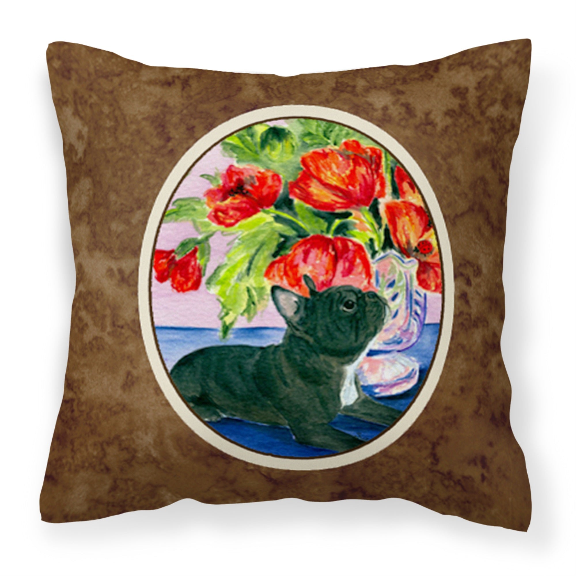 Caroline'S Treasures Ss8308Pw1414 French Bulldog Decorative Canvas Fabric Pillow, Large, Multicolor
