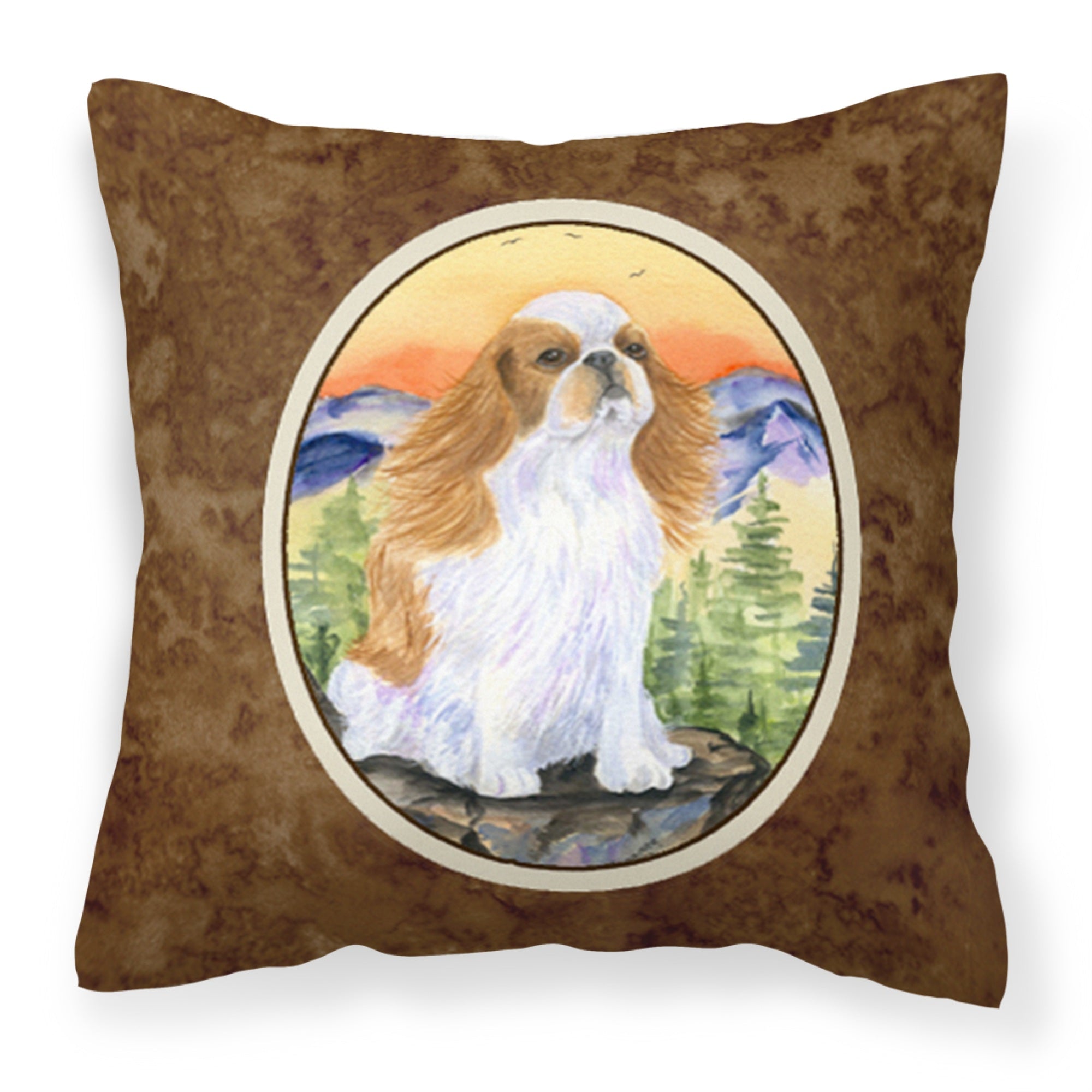 Caroline'S Treasures Ss8311Pw1414 English Toy Spaniel Decorative Canvas Fabric Pillow, Large, Multicolor