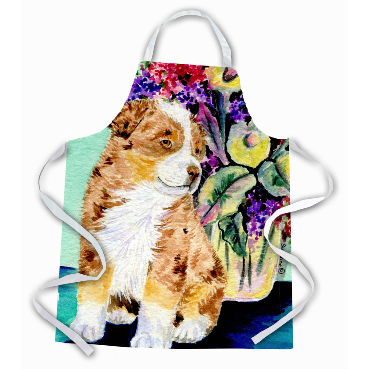 Caroline'S Treasures Ss8312Apron Australian Shepherd Apron, Large, Multicolor