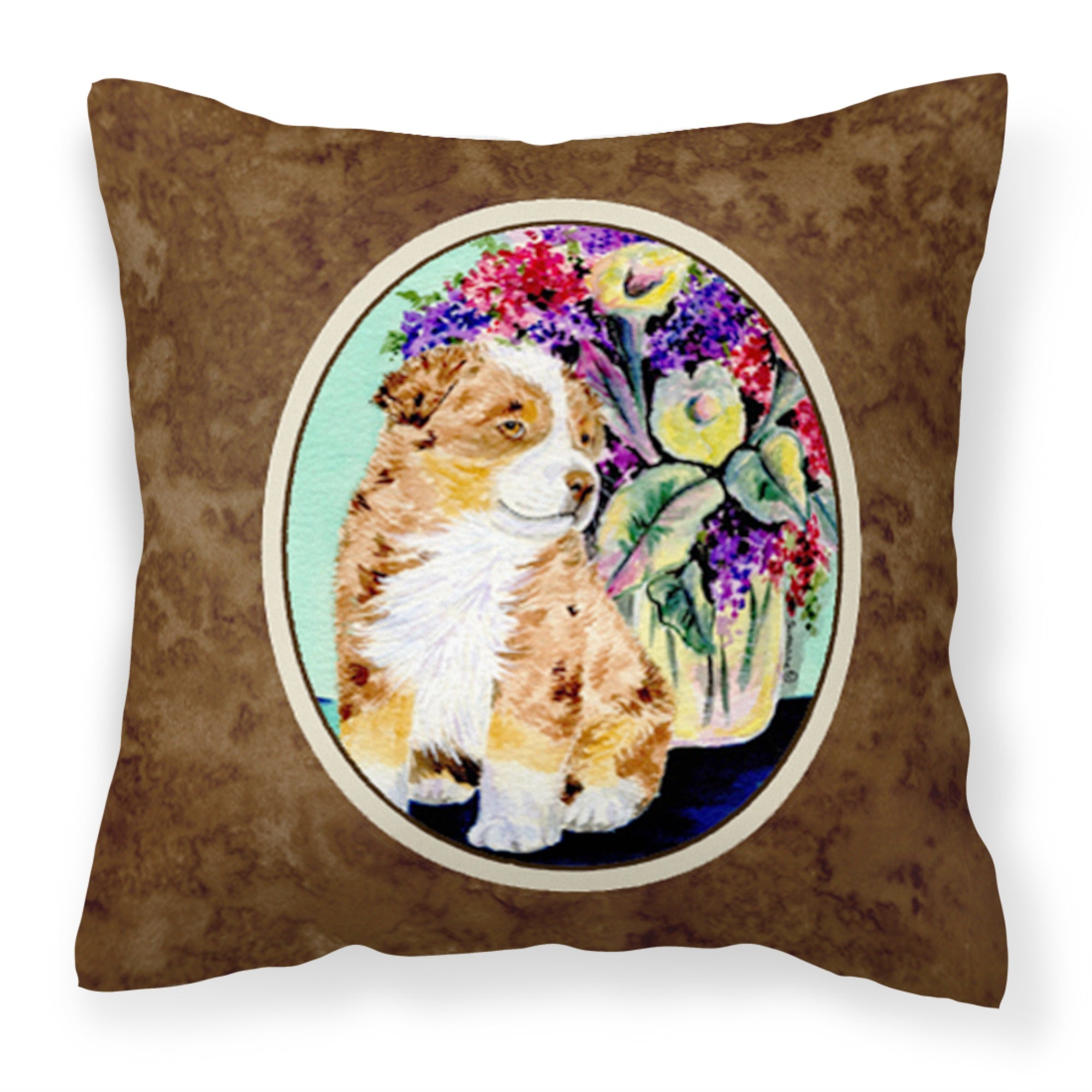 Caroline'S Treasures Ss8312Pw1414 Australian Shepherd Decorative Canvas Fabric Pillow, Large, Multicolor