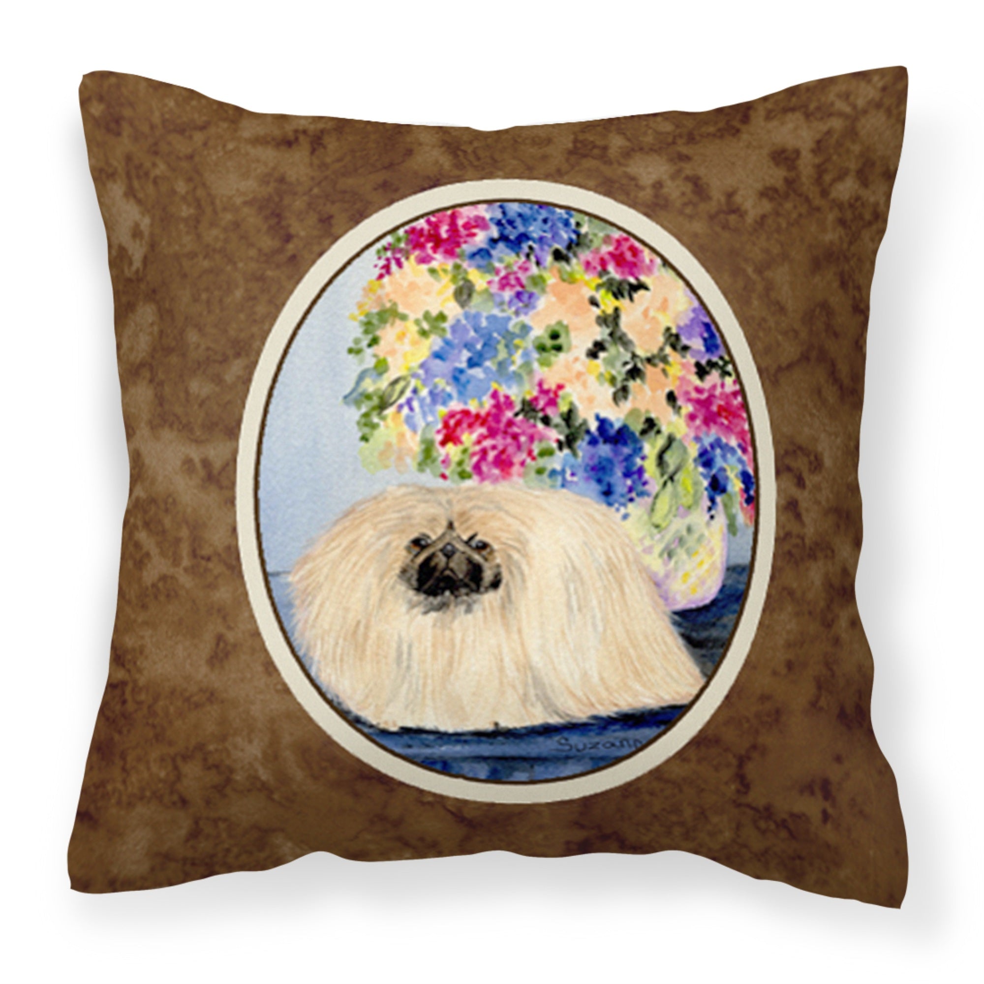 Caroline'S Treasures Ss8315Pw1414 Pekingese Decorative Canvas Fabric Pillow, Large, Multicolor