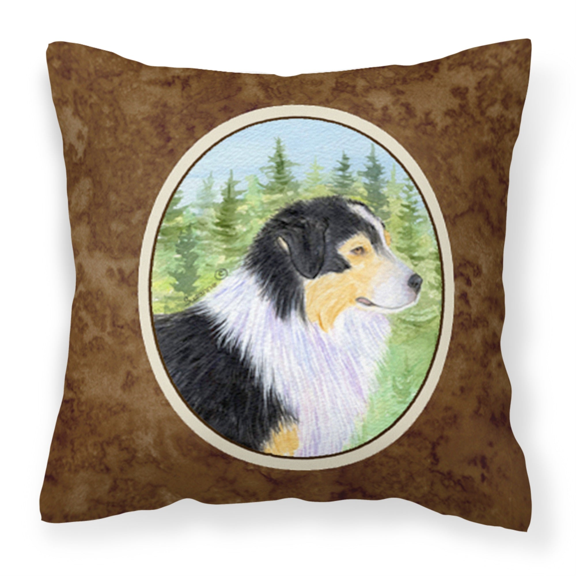 Caroline'S Treasures Ss8316Pw1414 Australian Shepherd Decorative Canvas Fabric Pillow, Large, Multicolor