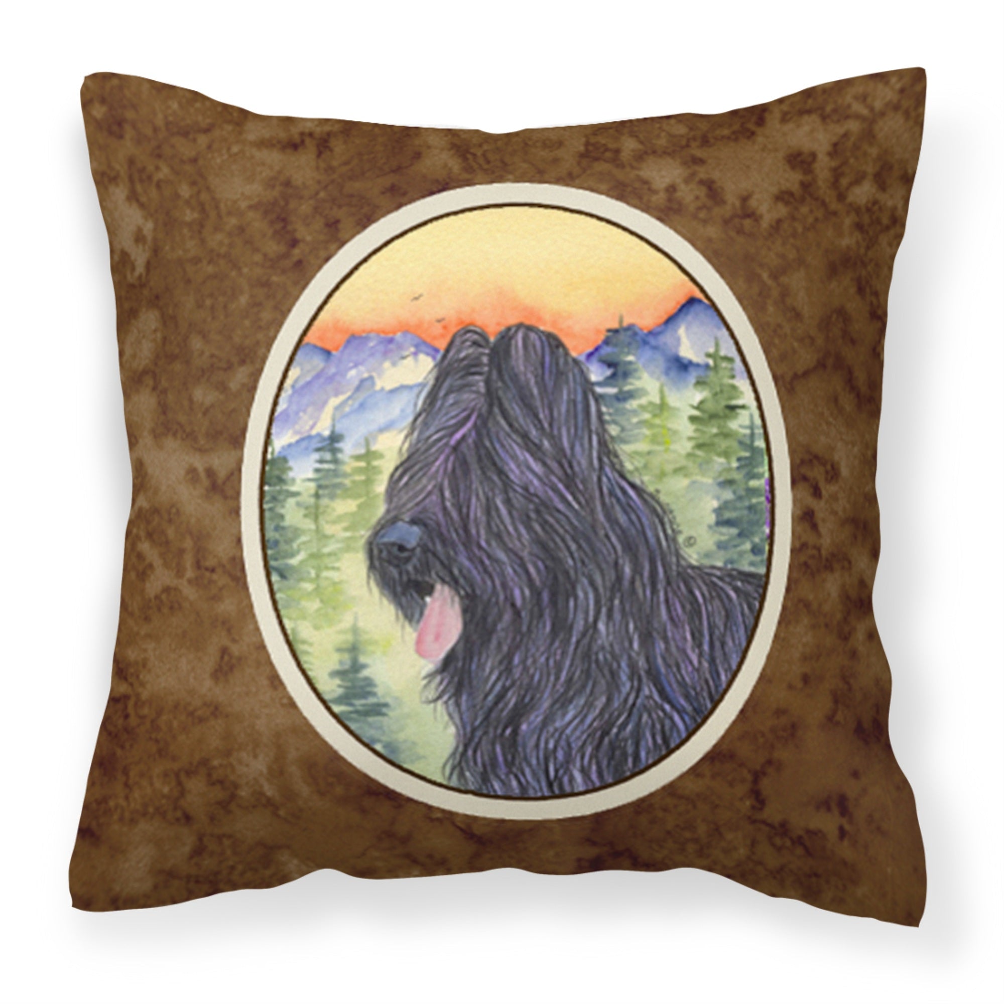 Caroline'S Treasures Ss8319Pw1414 Briard Decorative Canvas Fabric Pillow, Large, Multicolor