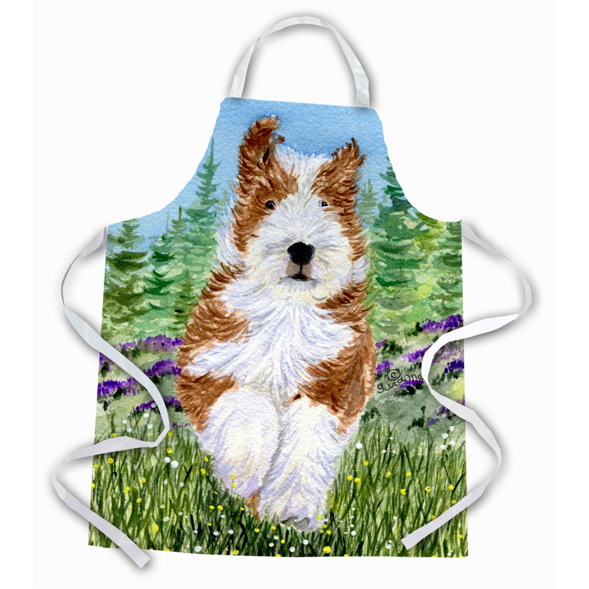 Caroline'S Treasures Ss8320Apron Bearded Collie Apron, Large, Multicolor