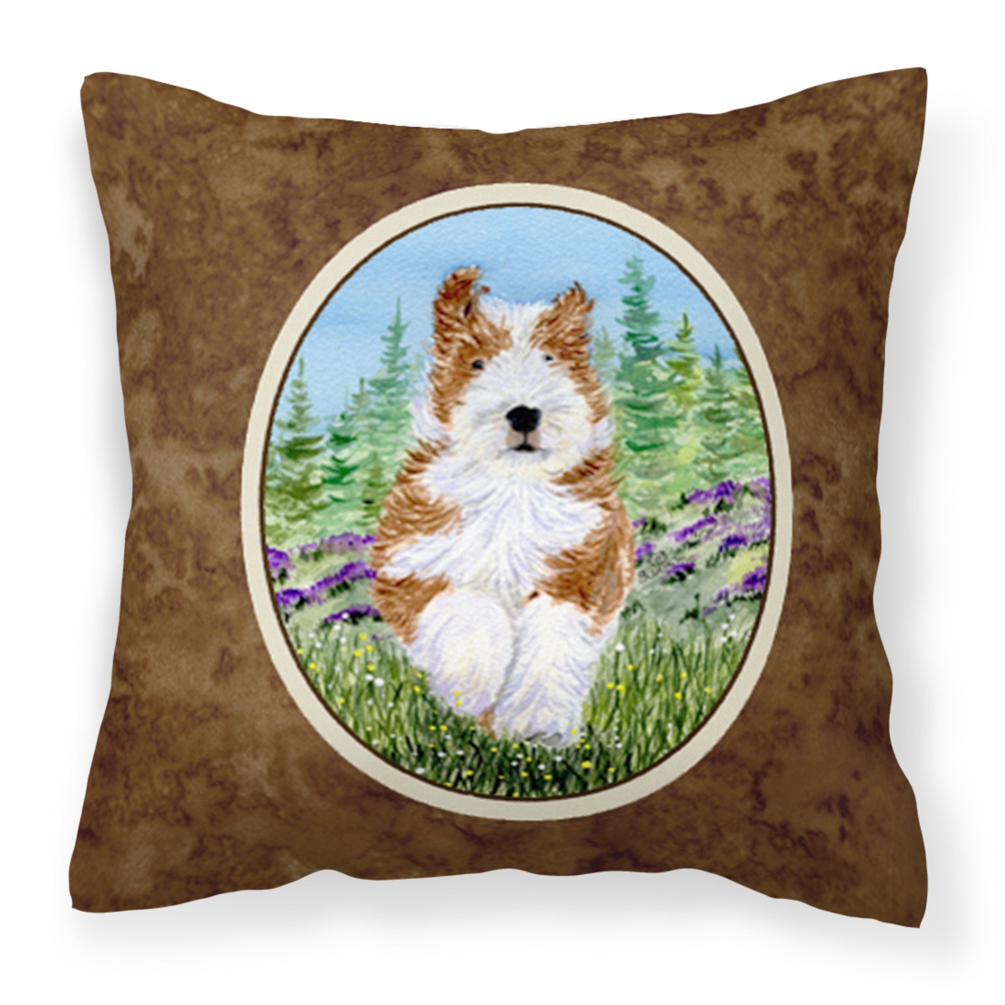 Caroline'S Treasures Ss8320Pw1414 Bearded Collie Decorative Canvas Fabric Pillow, Large, Multicolor