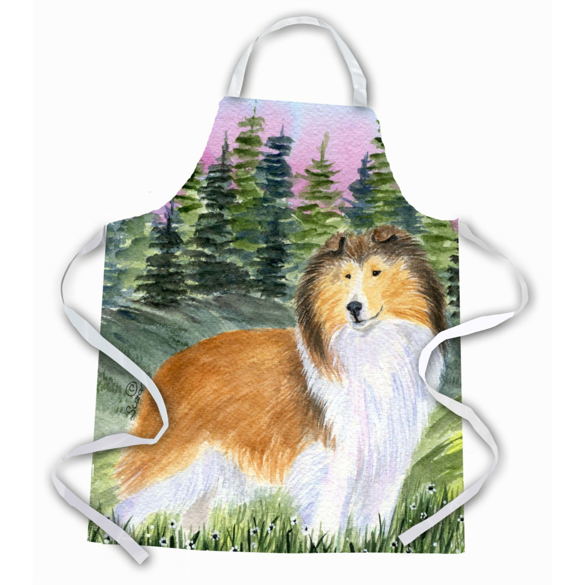Caroline'S Treasures Ss8321Apron Sheltie Apron, Large, Multicolor