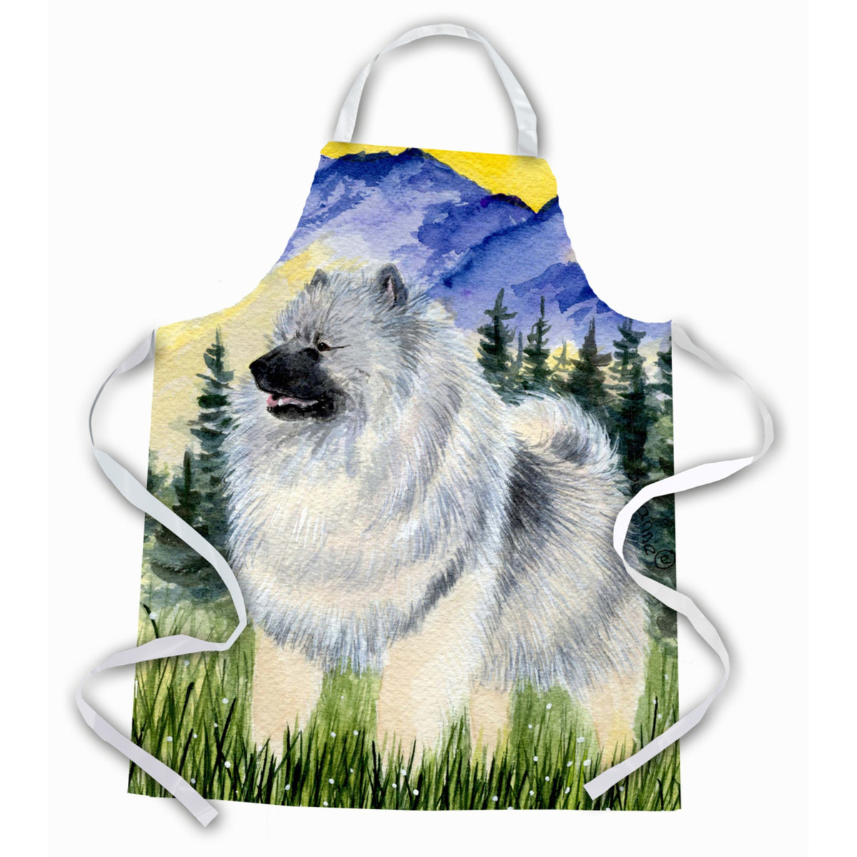 Caroline'S Treasures Ss8323Apron Keeshond Apron, Large, Multicolor