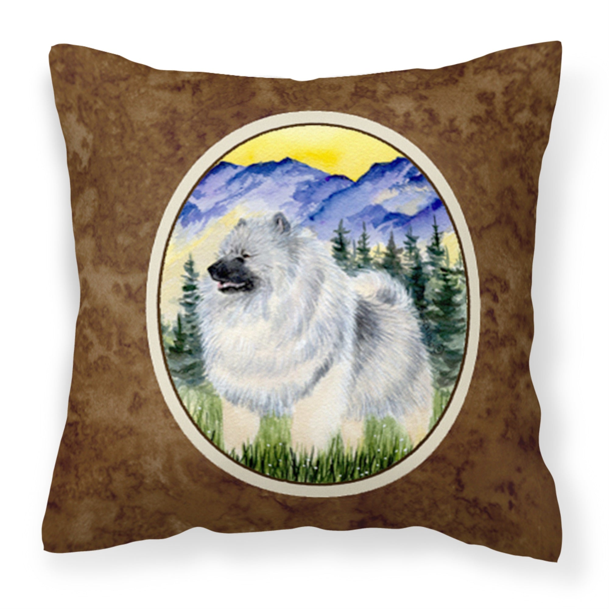 Caroline'S Treasures Ss8323Pw1414 Keeshond Decorative Canvas Fabric Pillow, Large, Multicolor