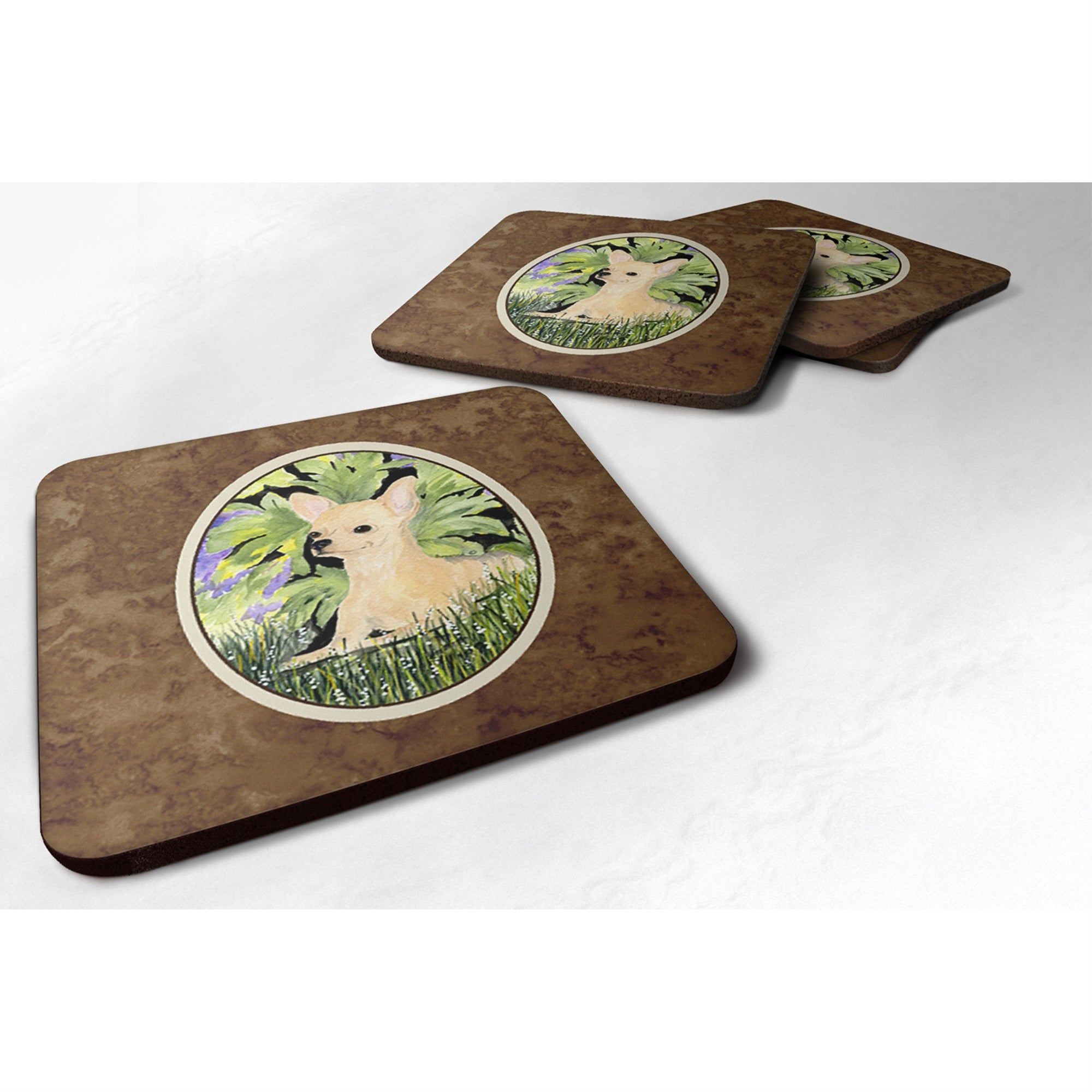 Caroline'S Treasures Ss8325Fc Chihuahua Foam Coasters (Set Of 4), 3.5 H X 3.5 W, Multicolor