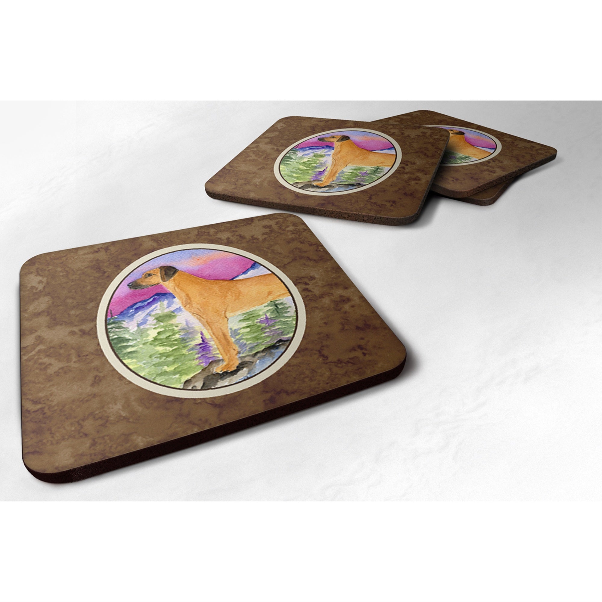 Caroline'S Treasures Ss8327Fc Rhodesian Ridgeback Foam Coasters (Set Of 4), 3.5 H X 3.5 W, Multicolor