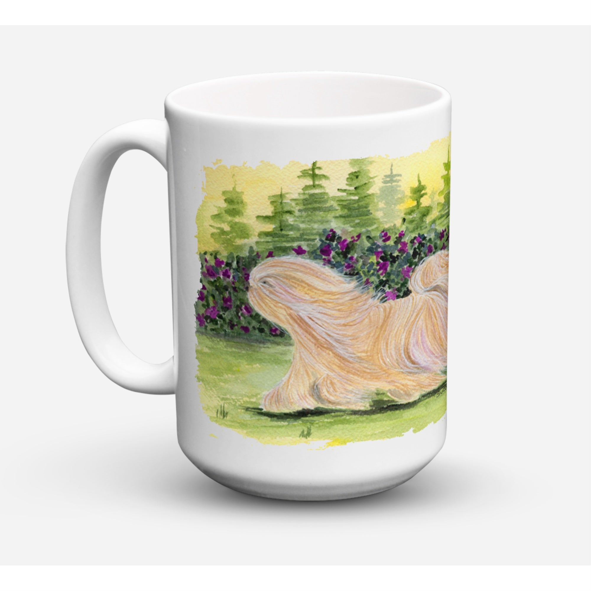 Caroline'S Treasures Ss8328Cm15 Lhasa Apso Dishwasher Safe Microwavable Ceramic Coffee Mug, 15 Oz, Multicolor