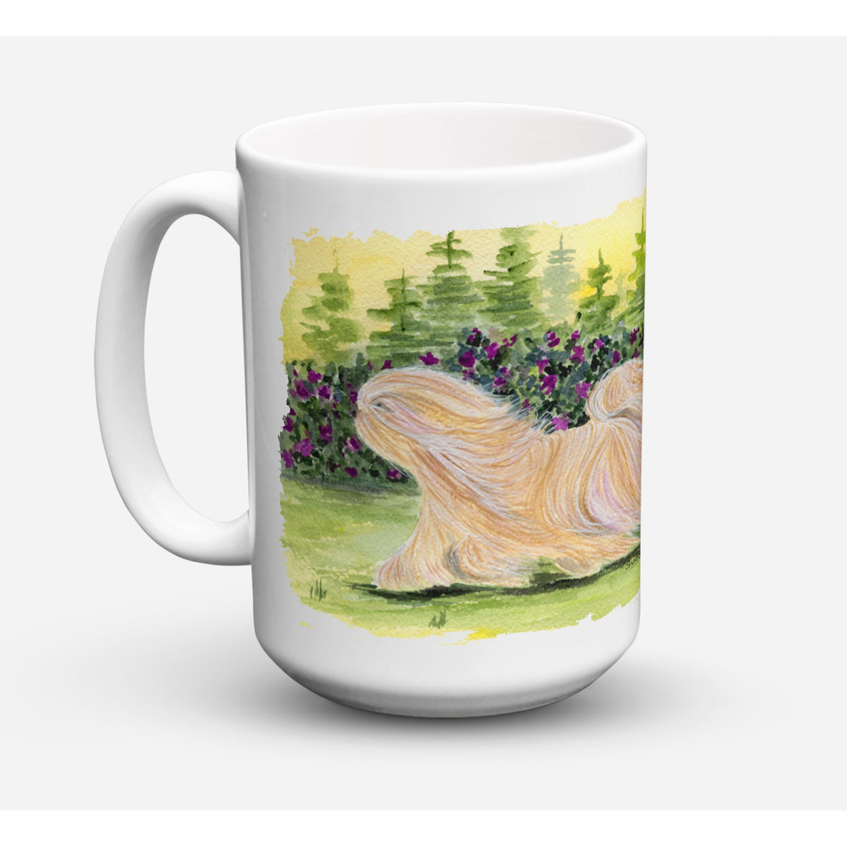 Caroline'S Treasures Ss8328Cm15 Lhasa Apso Dishwasher Safe Microwavable Ceramic Coffee Mug, 15 Oz, Multicolor