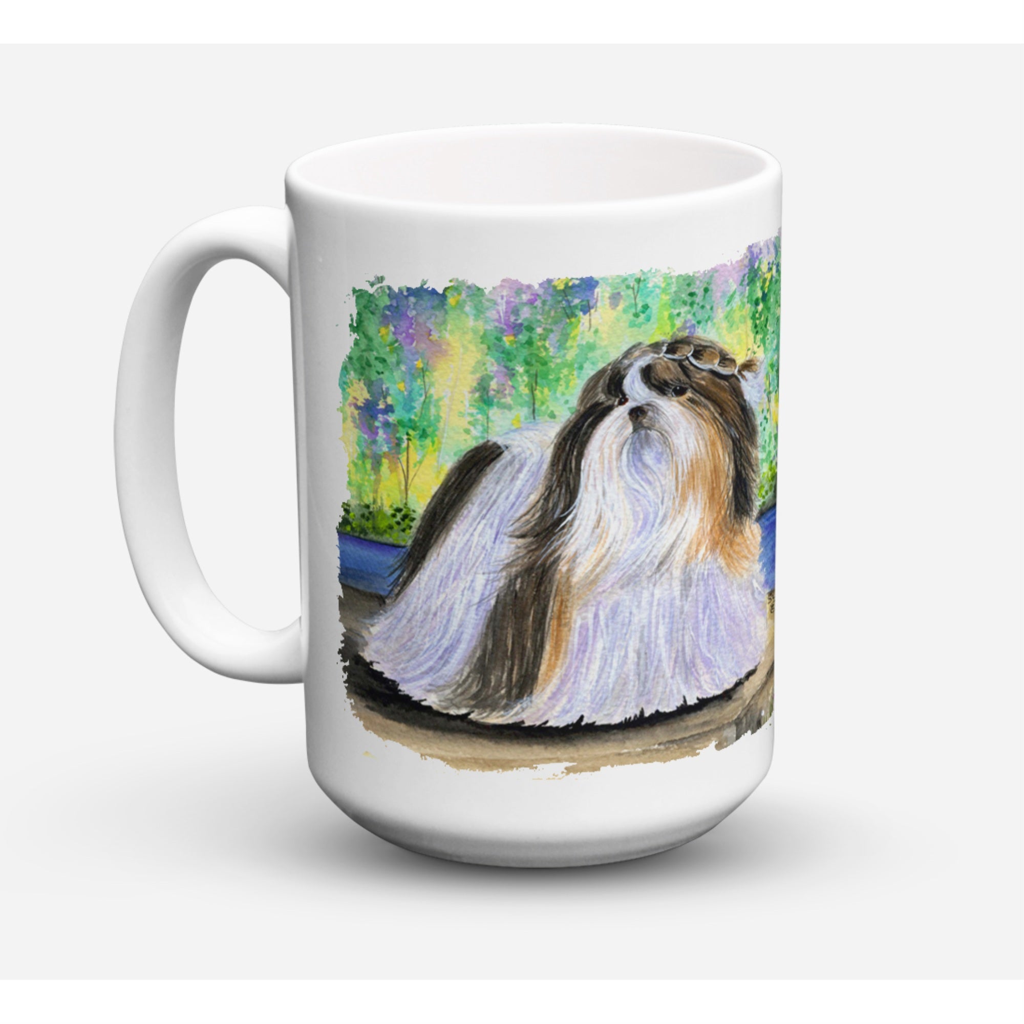 Caroline'S Treasures Ss8329Cm15 Shih Tzu Dishwasher Safe Microwavable Ceramic Coffee Mug, 15 Oz, Multicolor