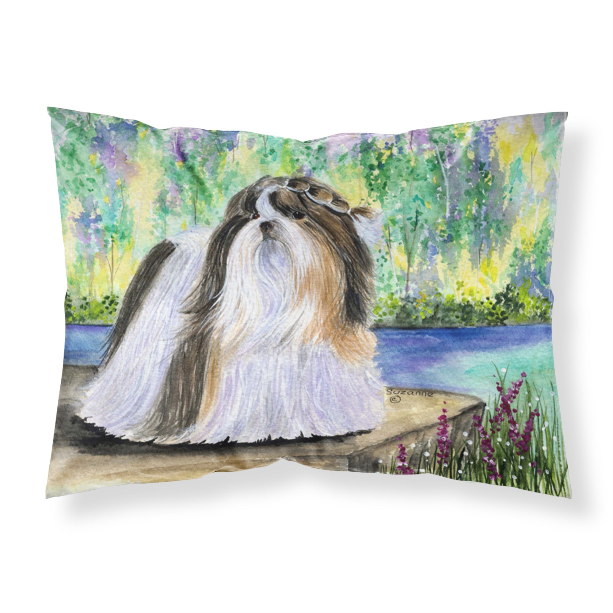 Caroline'S Treasures Ss8329Pillowcase Shih Tzu Moisture Wicking Fabric Standard Pillowcase, Large, Multicolor