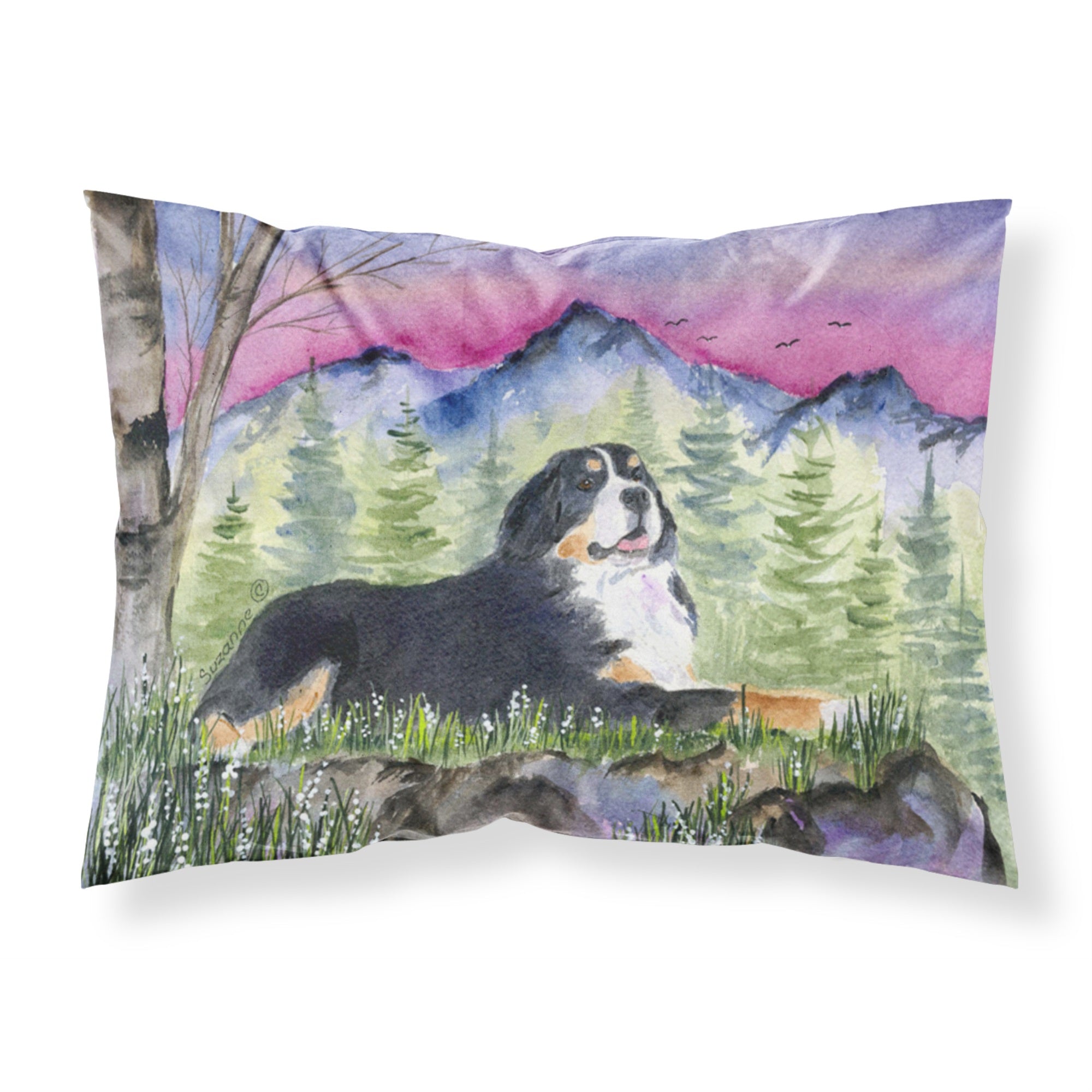 Caroline'S Treasures Ss8332Pillowcase Bernese Mountain Dog Moisture Wicking Fabric Standard Pillowcase, Large, Multicolor